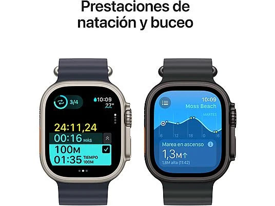 Apple Watch Ultra 2 (2024), GPS + Cellular, 49 mm, cassa in titanio naturale, gesto doppio tocco, cinturino in maglia milanese in titanio naturale, taglia L