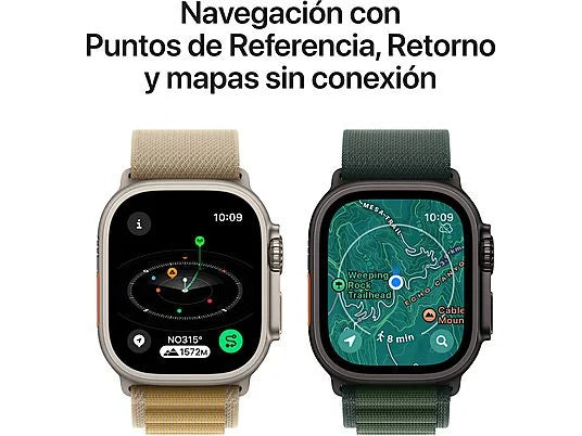 Apple Watch Ultra 2 (2024), GPS + Cellular, 49 mm, cassa in titanio naturale, gesto doppio tocco, cinturino in maglia milanese in titanio naturale, taglia L