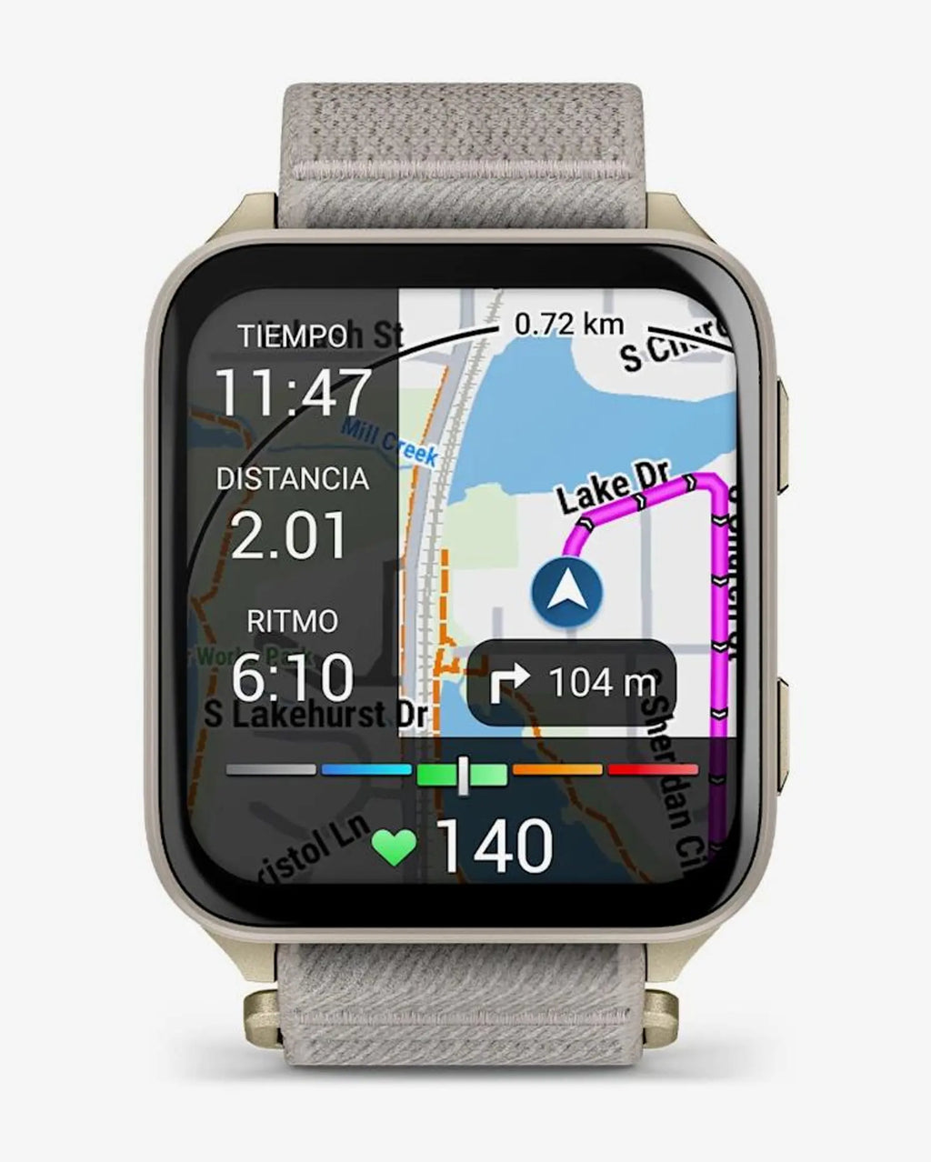 Garmin Venu X1 Oro con cinturino grigio abbina