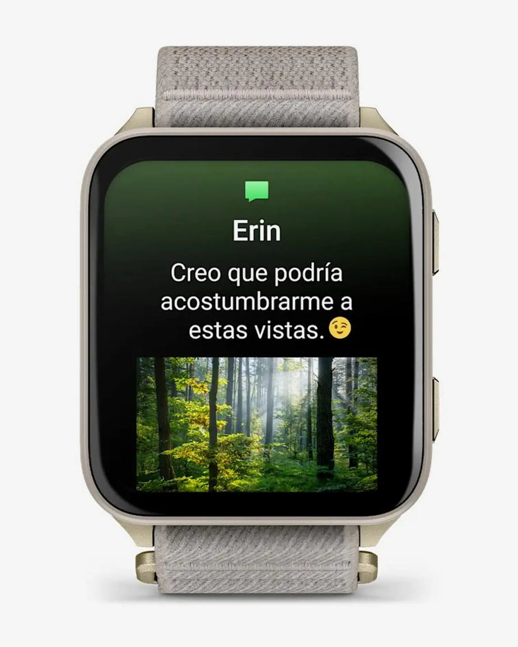 Garmin Venu X1 Oro con cinturino grigio abbina
