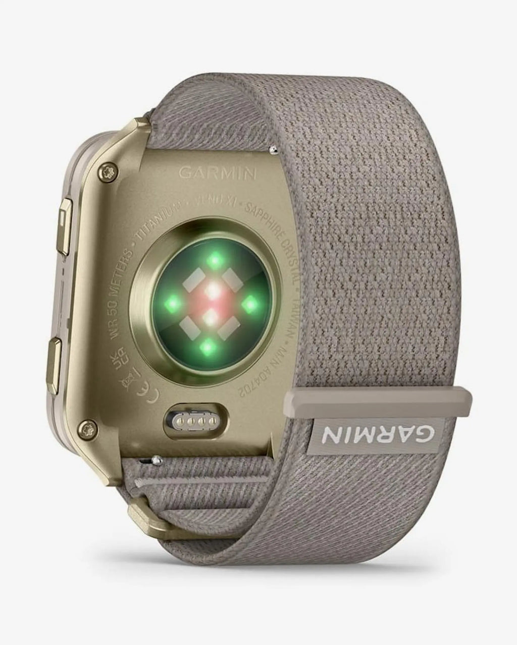 Garmin Venu X1 Oro con cinturino grigio abbina