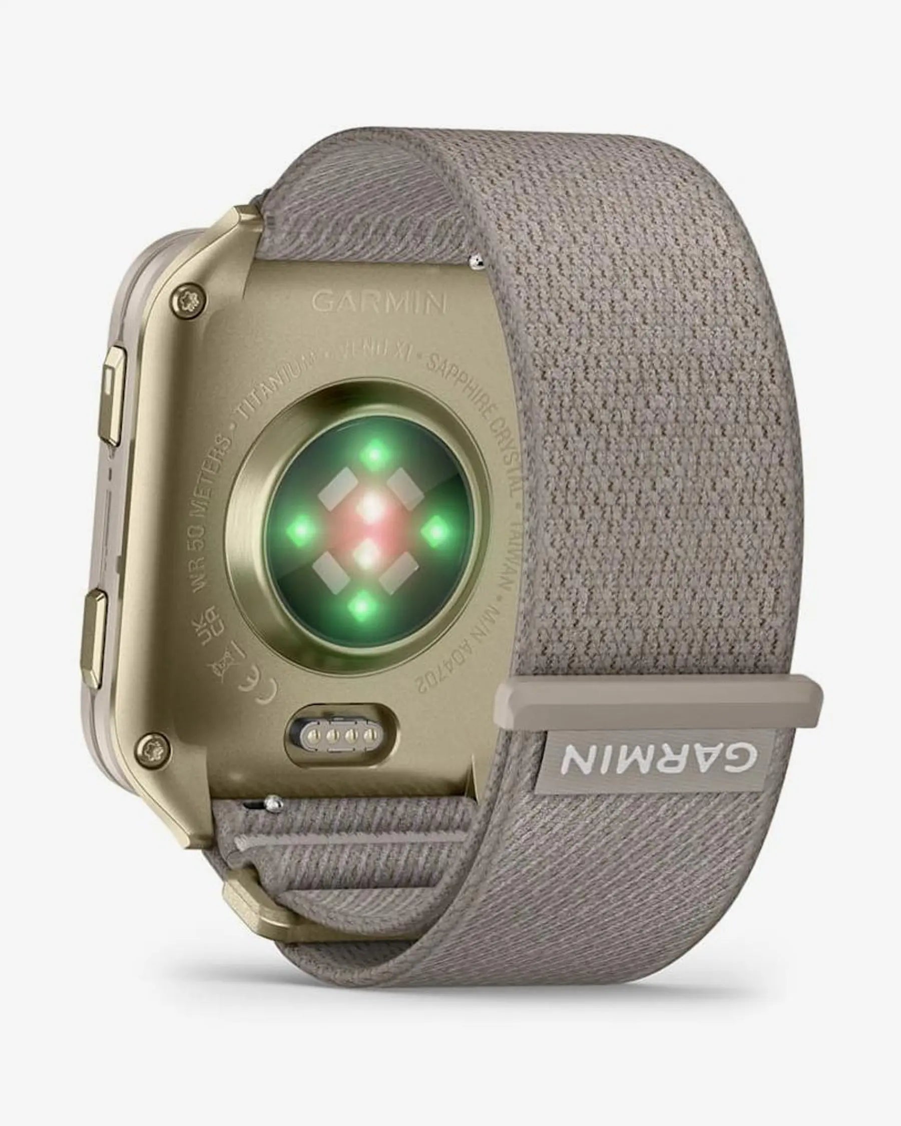 Garmin Venu X1 Oro con cinturino grigio abbina