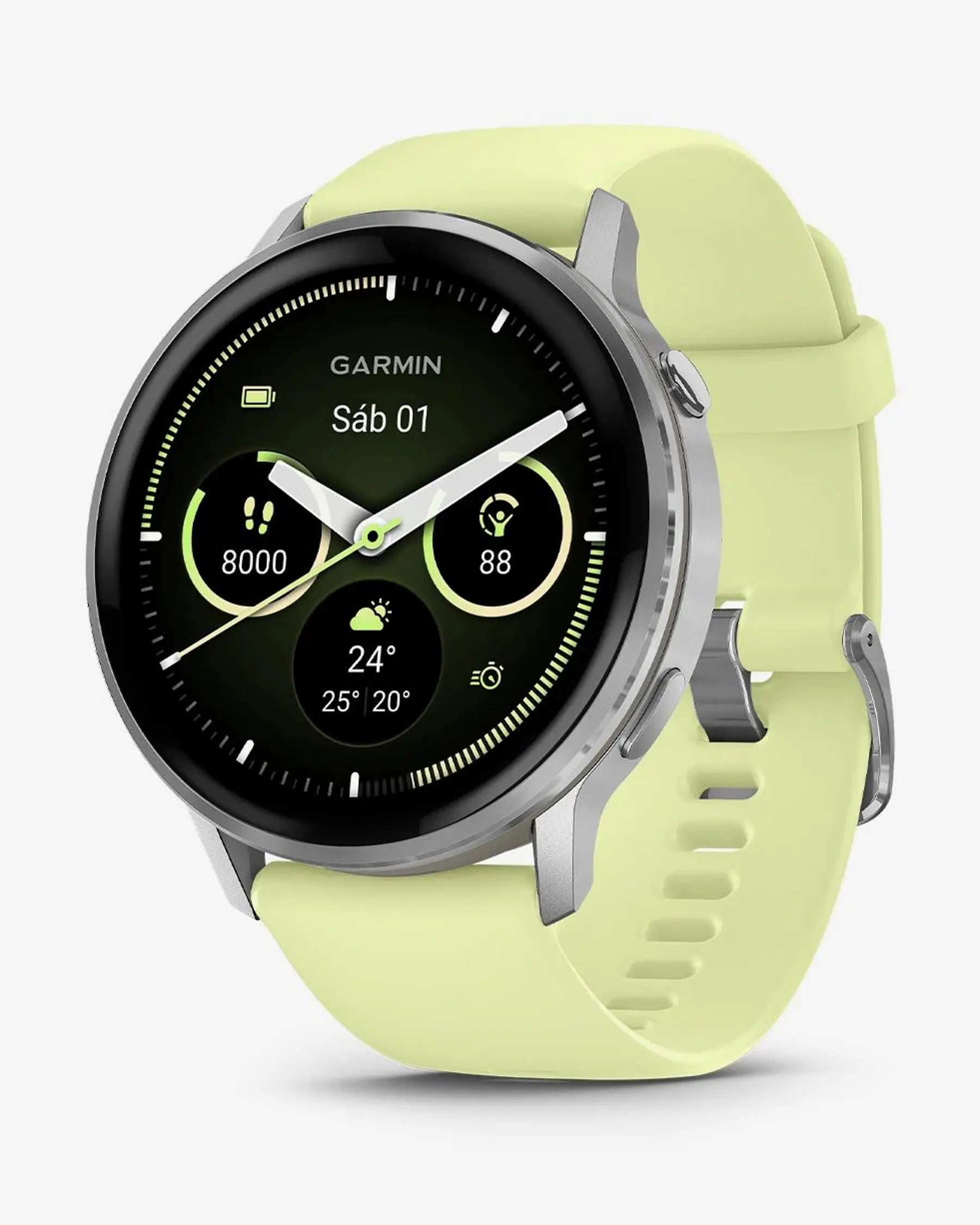 Garmin Venu 4 - 45 mm Argento con cinturino giallo