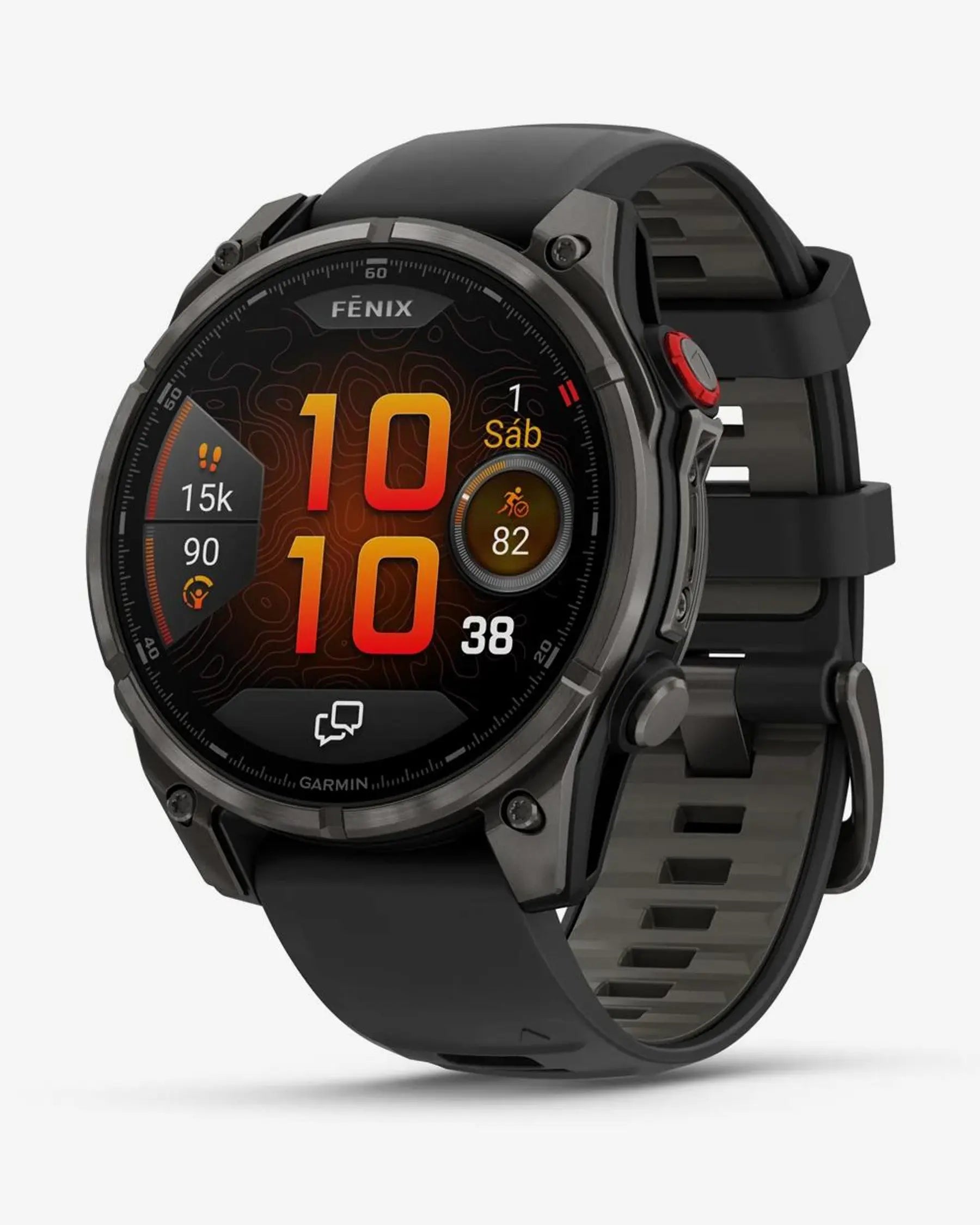 Garmin Fenix 8 Pro AMOLED Sapphire 47 mm Titanio Grigio Carbonio Cinturino Nero