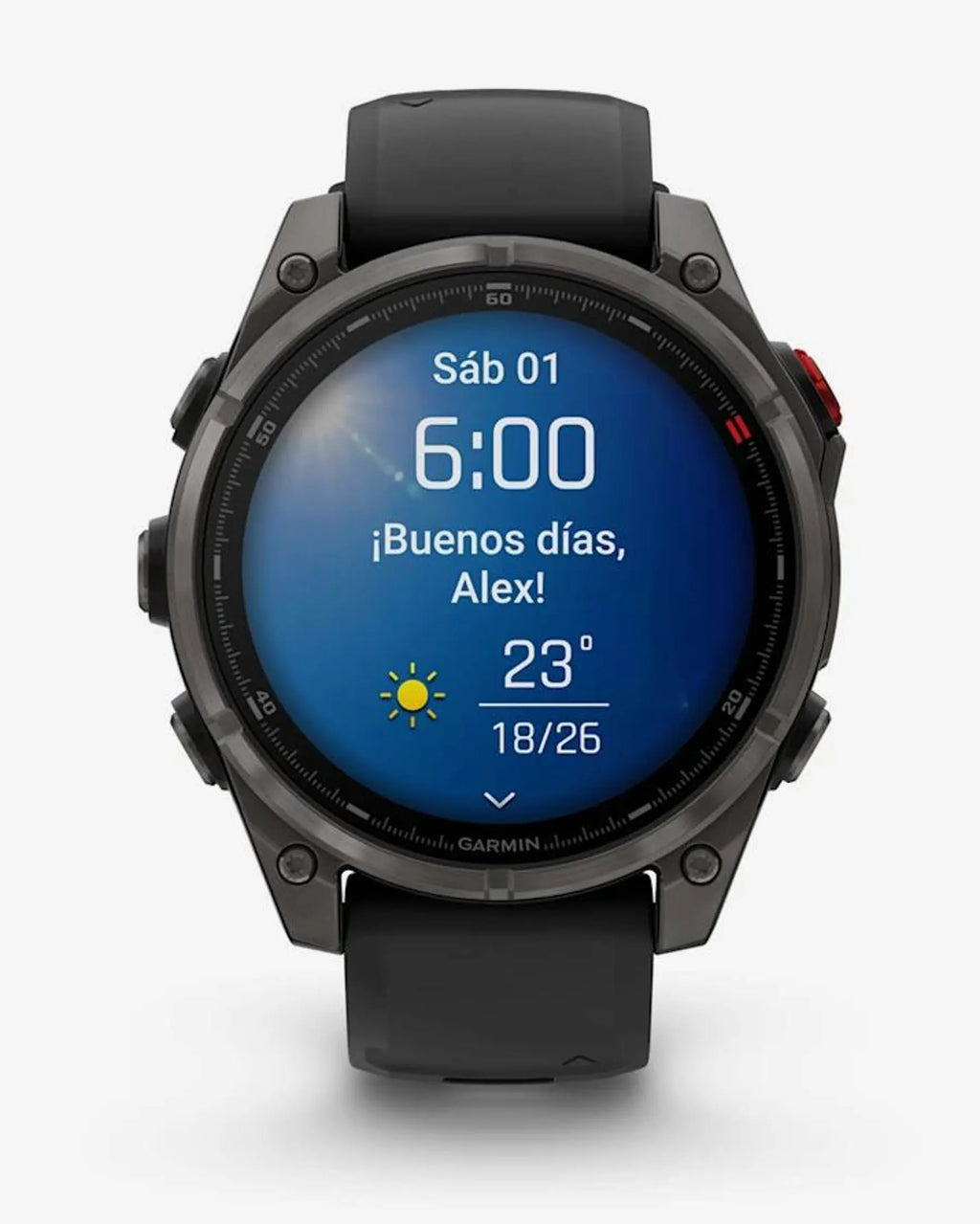 Garmin Fenix 8 Pro AMOLED Sapphire 47 mm Titanio Grigio Carbonio Cinturino Nero