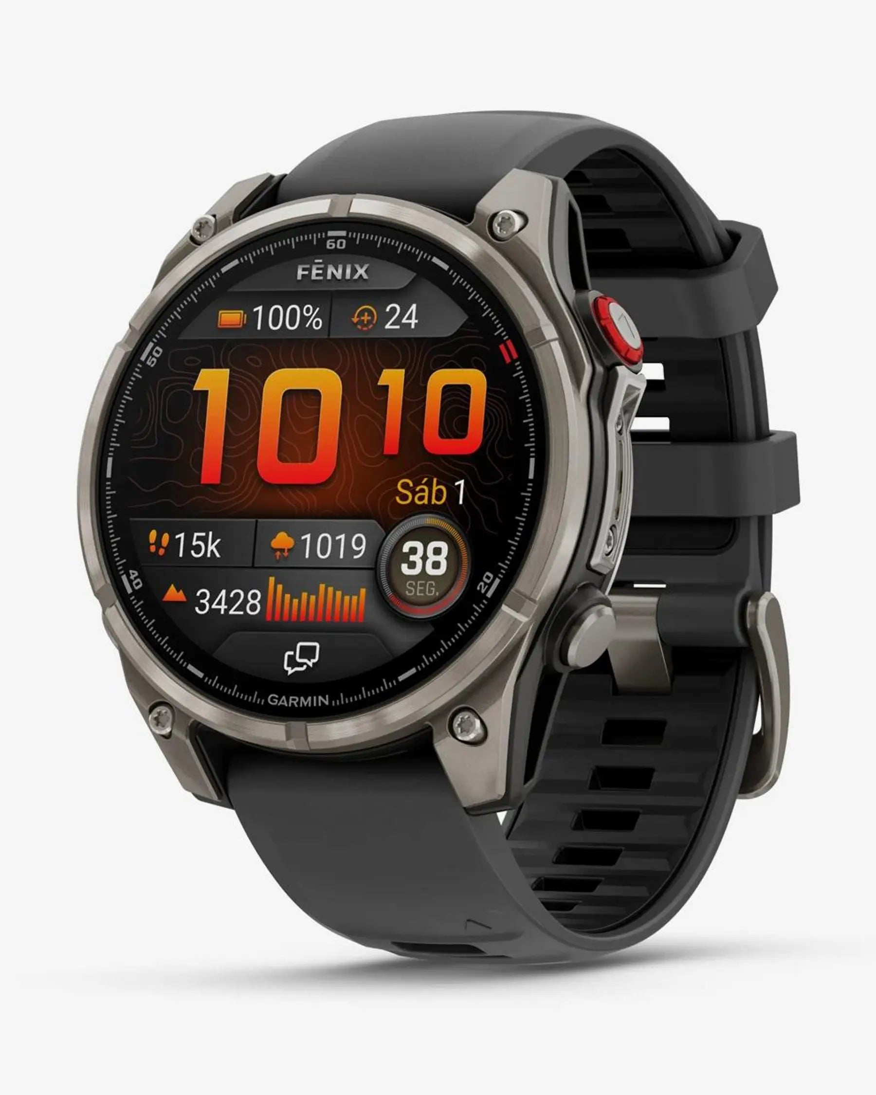 Garmin Fenix 8 Pro AMOLED Sapphire 47mm Titanio Grigio Argento Nero Cinturino Grigio
