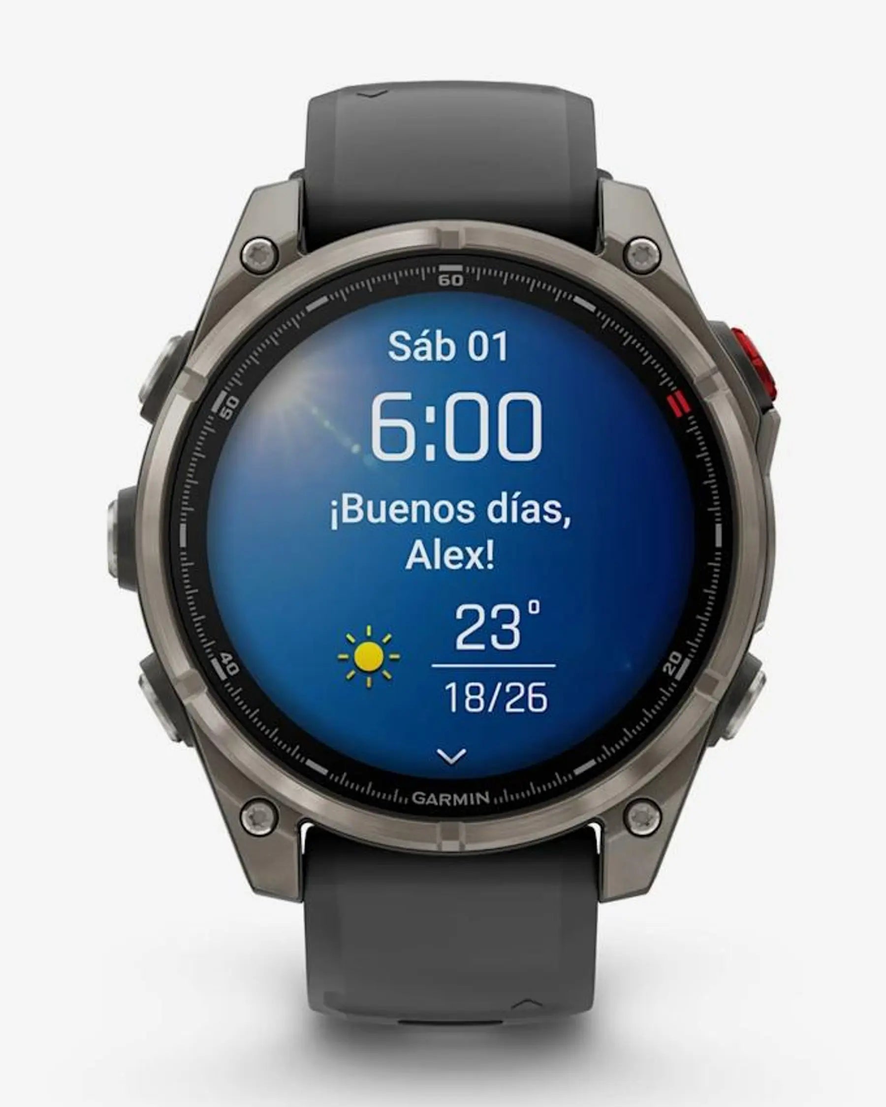 Garmin Fenix 8 Pro AMOLED Sapphire 47mm Titanio Grigio Argento Nero Cinturino Grigio