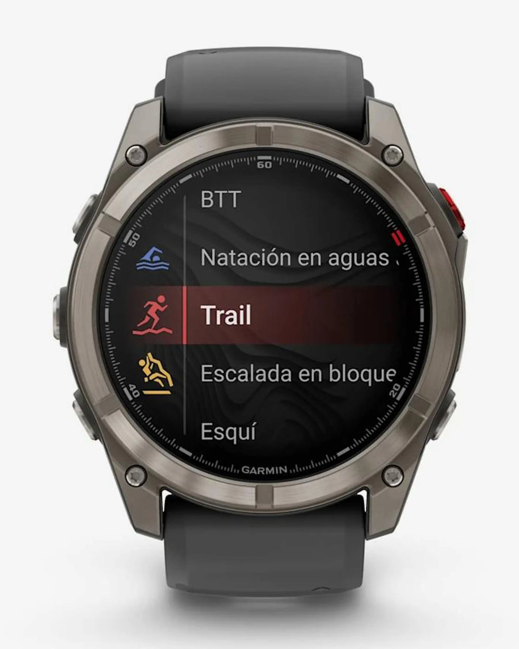 Garmin Fenix 8 Pro AMOLED Zaffiro 51mm Grigio Titanio Argento con cinturino nero/grigio