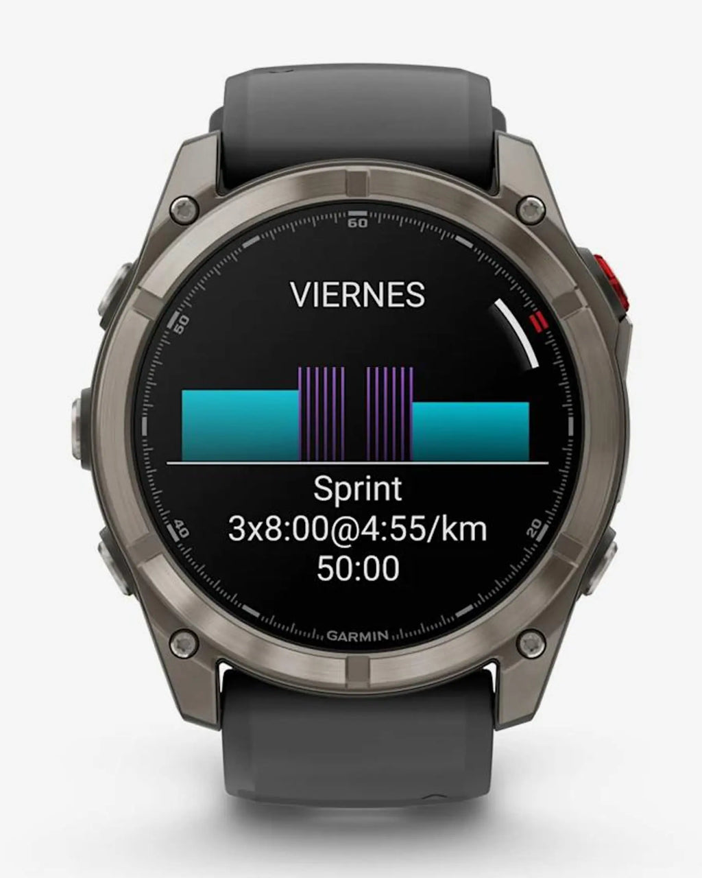 Garmin Fenix 8 Pro AMOLED Zaffiro 51mm Grigio Titanio Argento con cinturino nero/grigio