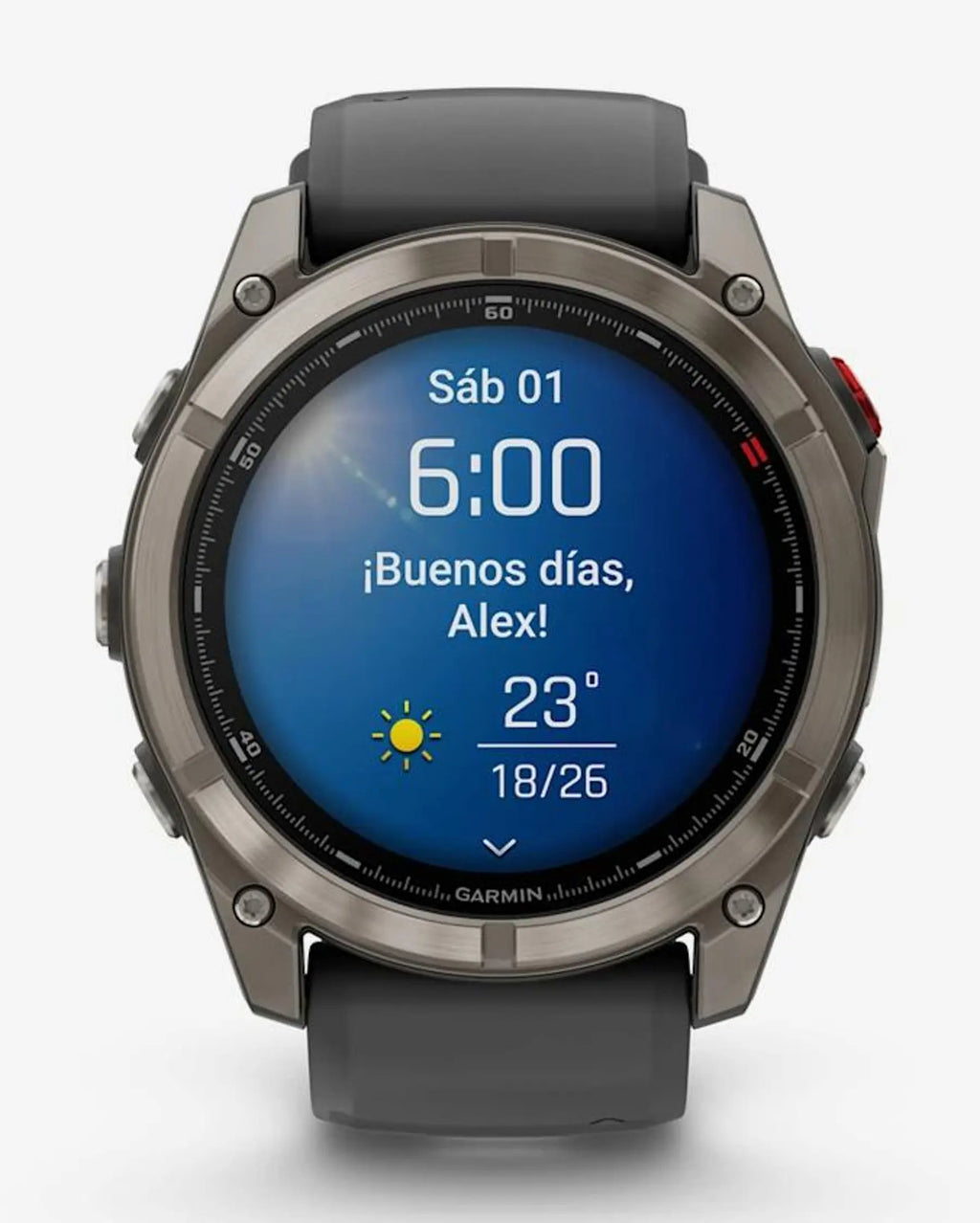 Garmin Fenix 8 Pro AMOLED Zaffiro 51mm Grigio Titanio Argento con cinturino nero/grigio