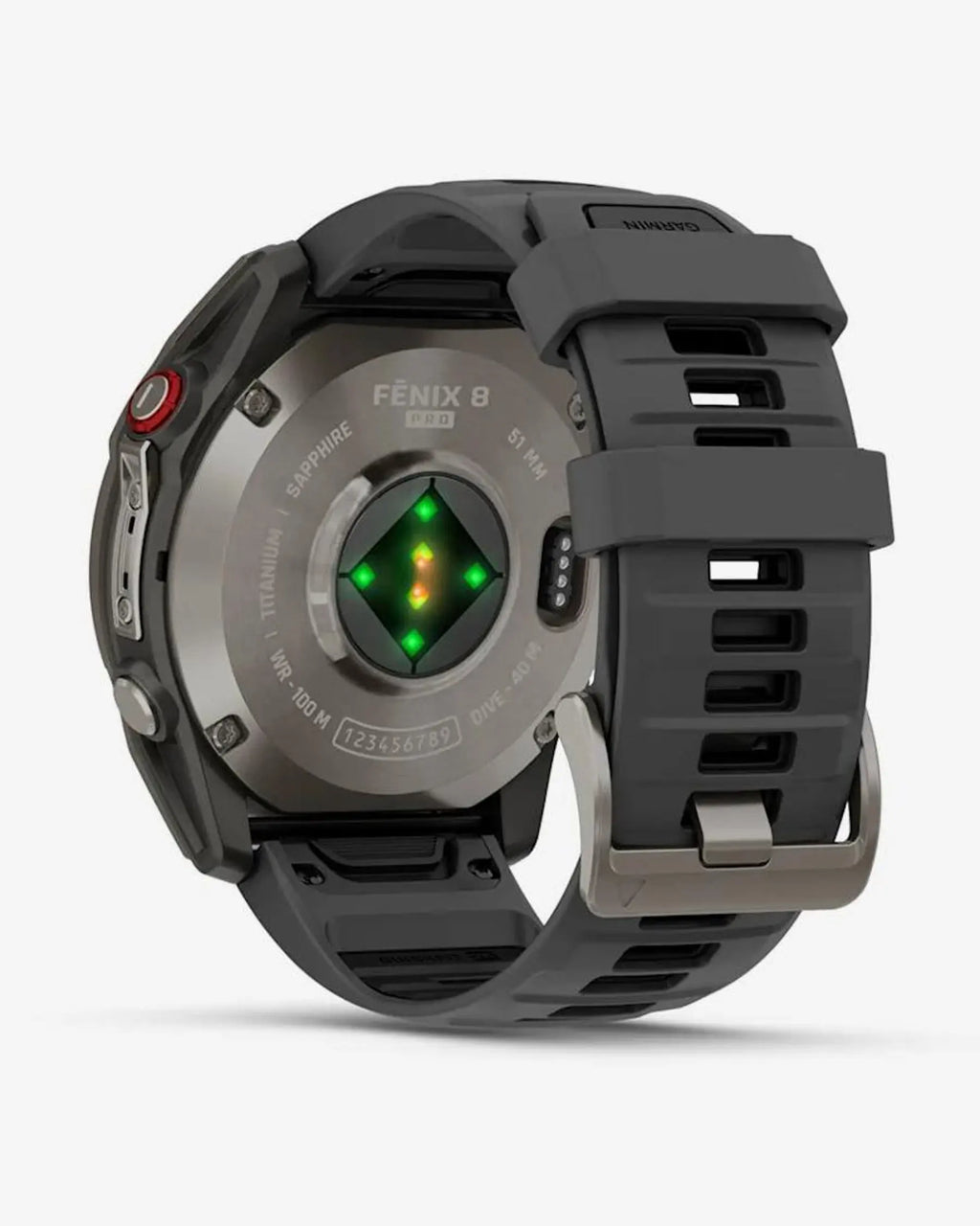 Garmin Fenix 8 Pro AMOLED Zaffiro 51mm Grigio Titanio Argento con cinturino nero/grigio