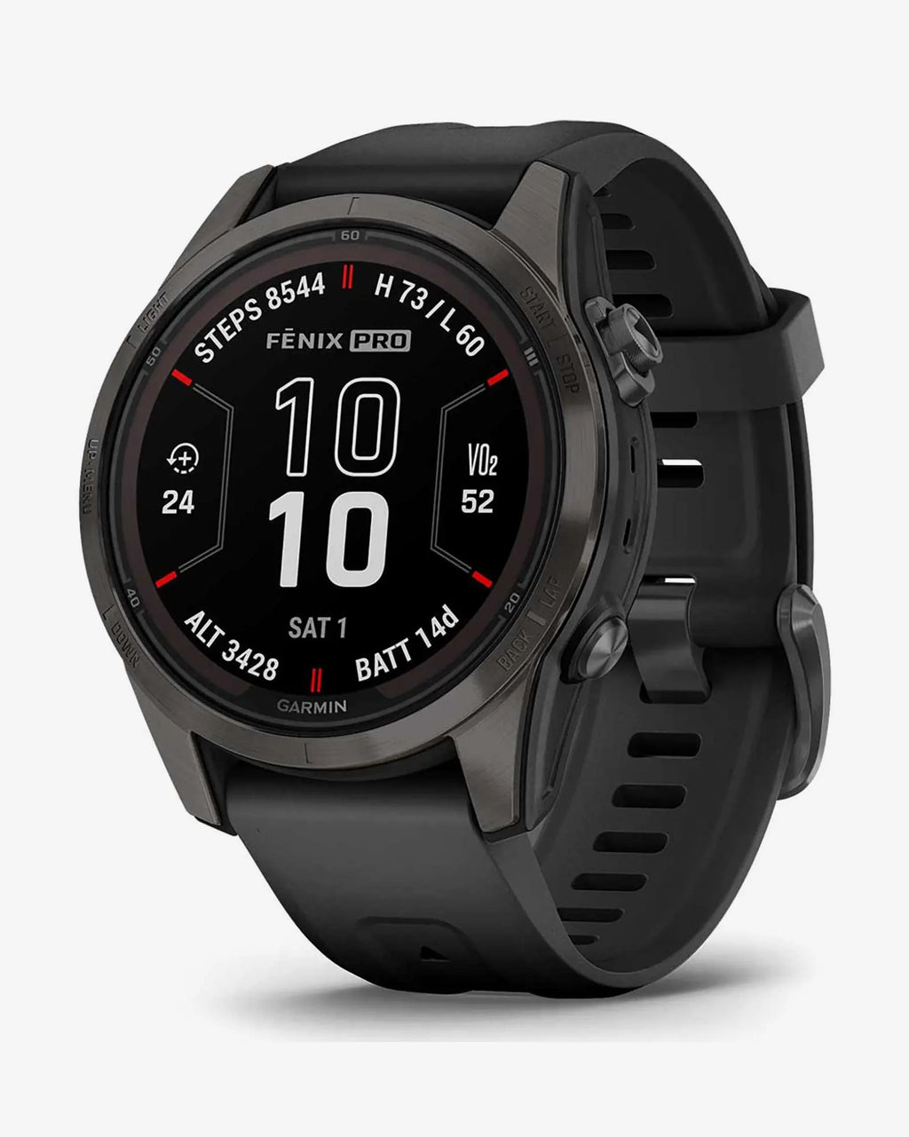 Garmin Fenix 7S Pro Sapphire Solar Titanium Carbon Gray con cinturino nero