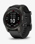 Garmin Fenix 7S Pro Sapphire Solar Titanium Carbon Gray con cinturino nero