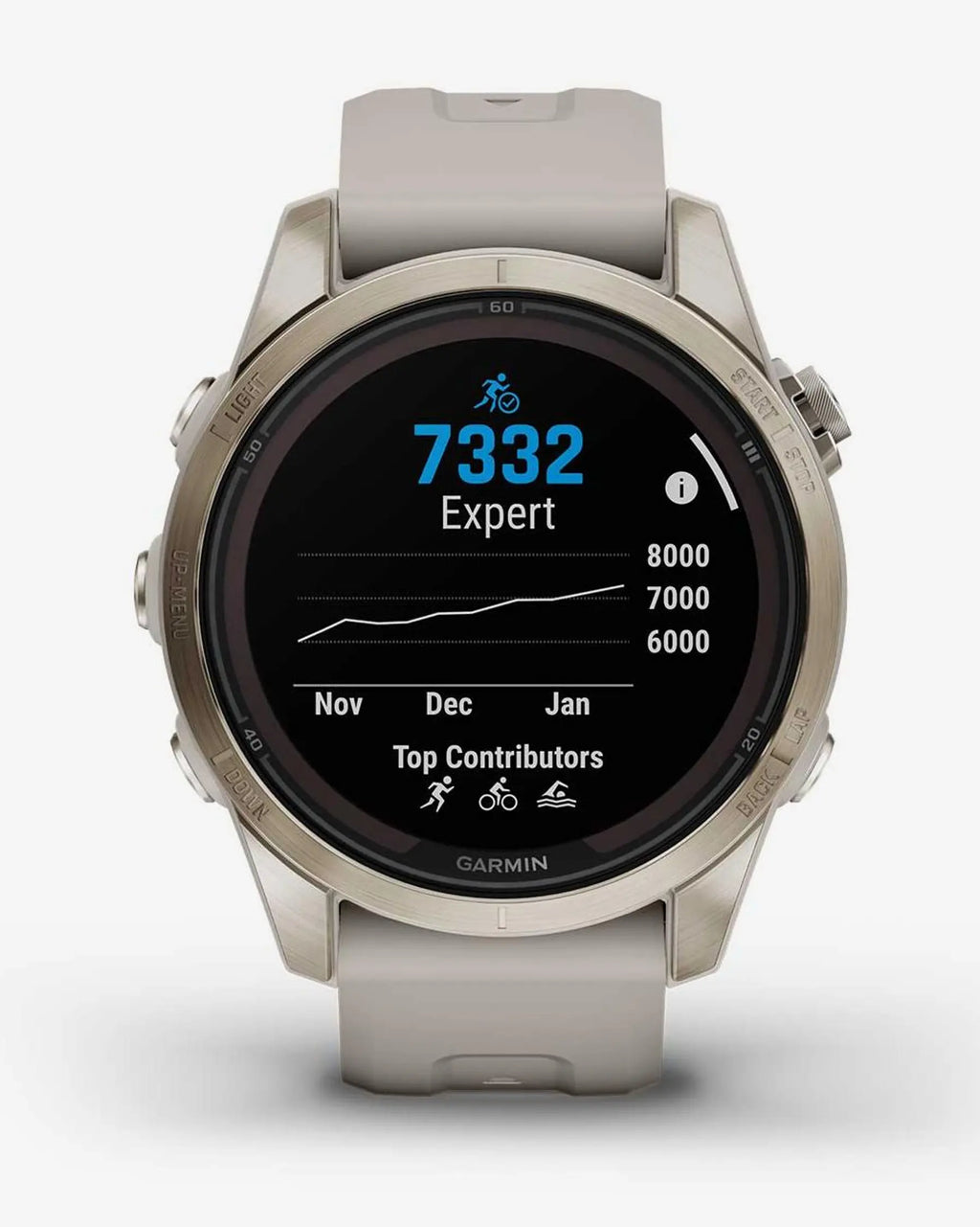 Garmin Fenix 7S Pro Sapphire Solar Oro con cinturino beige