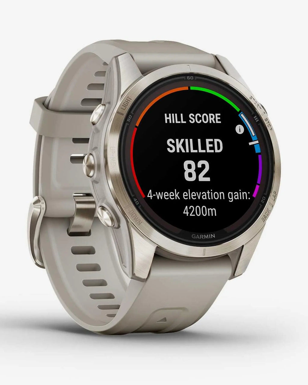 Garmin Fenix 7S Pro Sapphire Solar Oro con cinturino beige