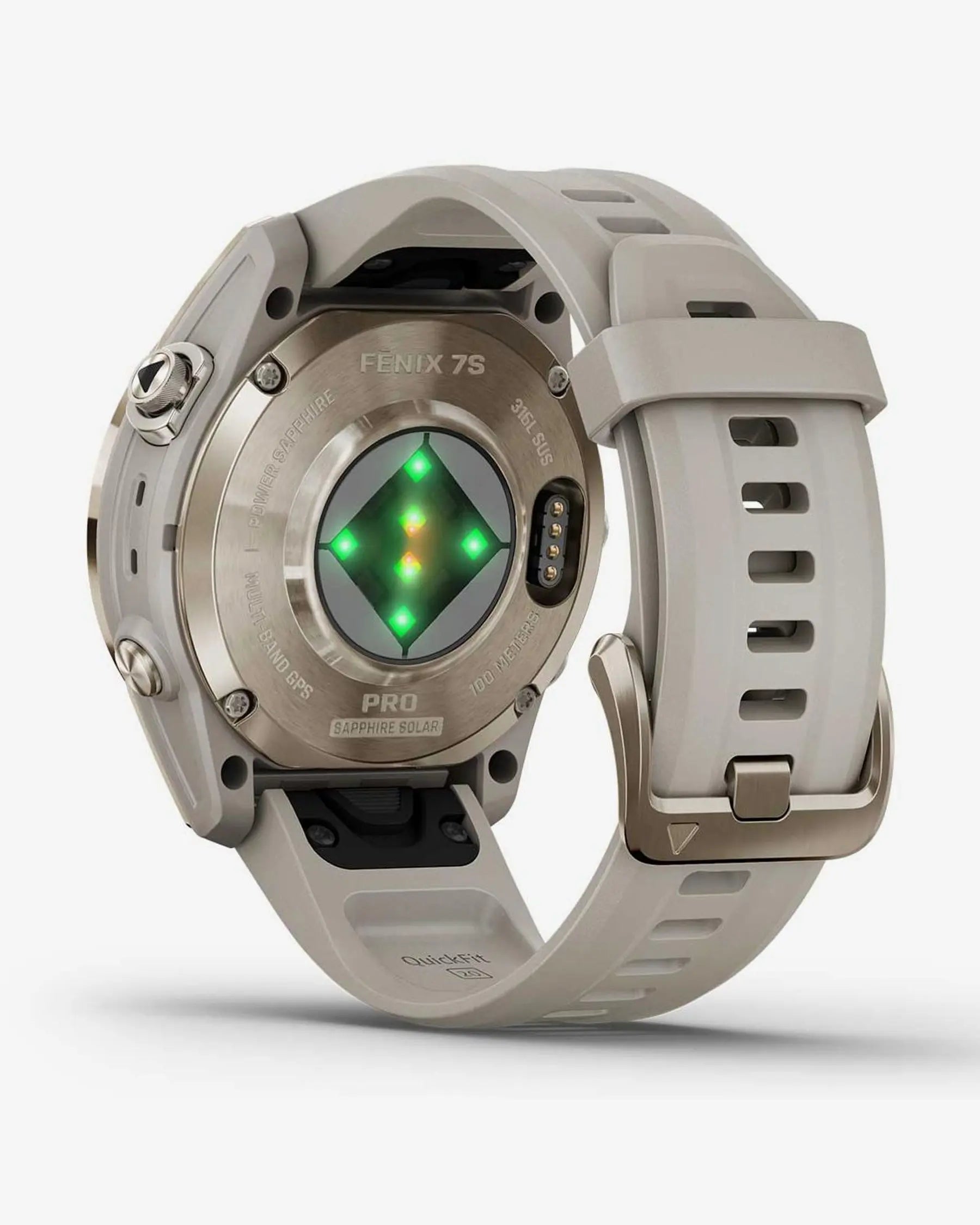 Garmin Fenix 7S Pro Sapphire Solar Oro con cinturino beige
