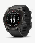 Garmin Fenix 7X Pro Sapphire Solar Titanio Grigio Carbonio Cinturino Nero
