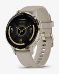 Garmin Venu 3S con cinturino in silicone beige e oro