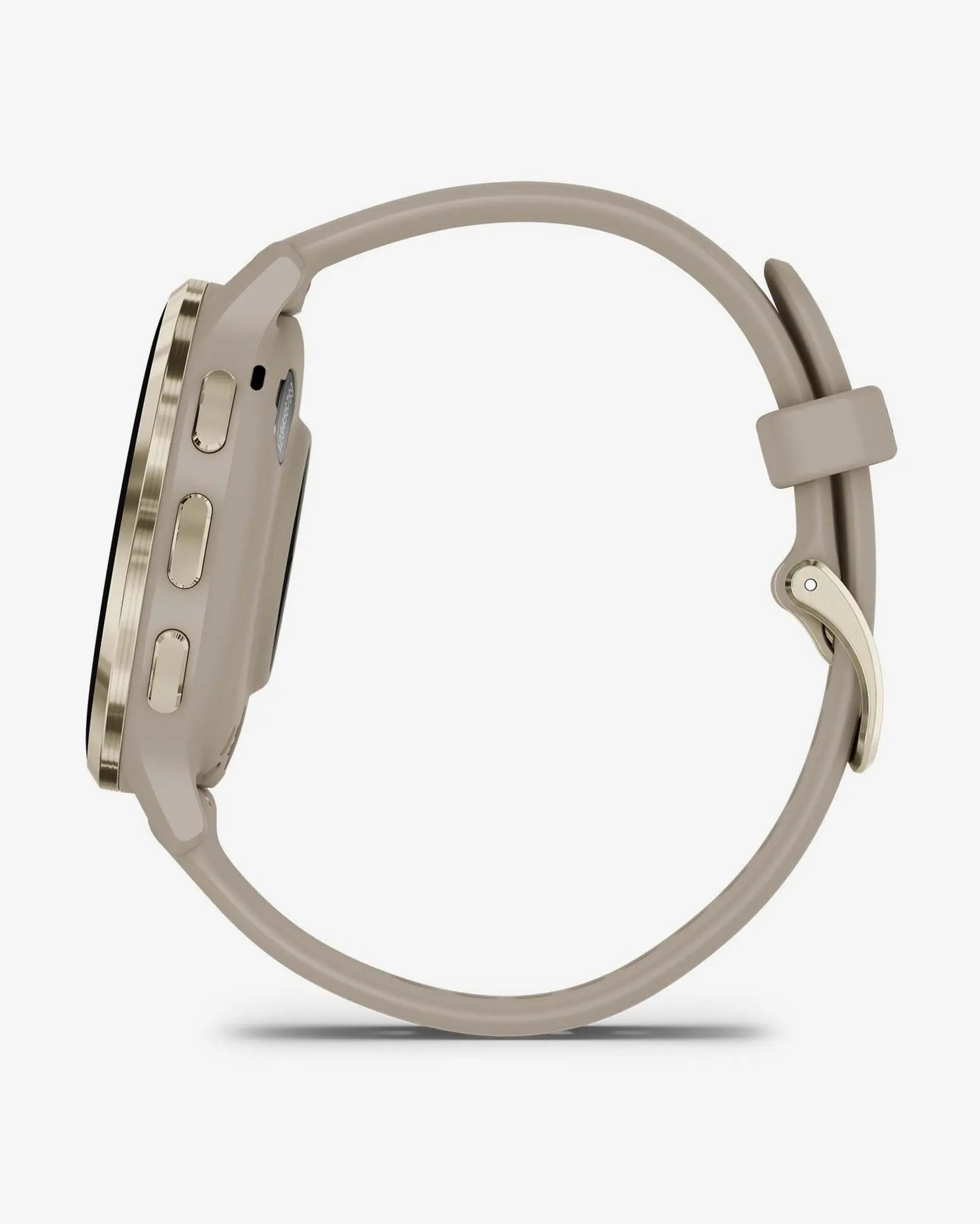 Garmin Venu 3S con cinturino in silicone beige e oro