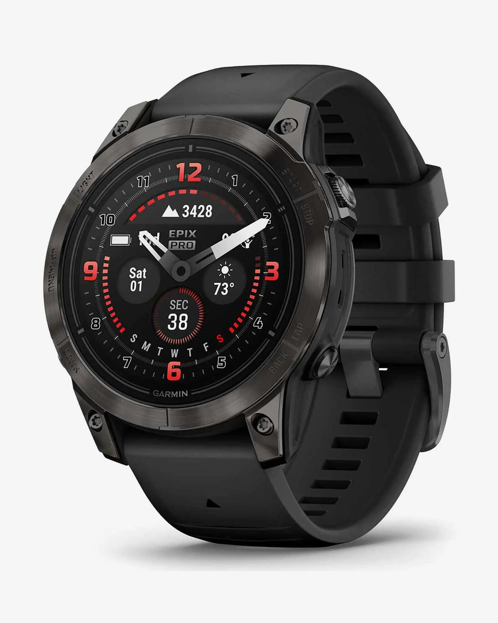 Garmin EPIX 2 PRO Sapphire 47 mm in titanio DLC, grigio carbonio, cinturino nero