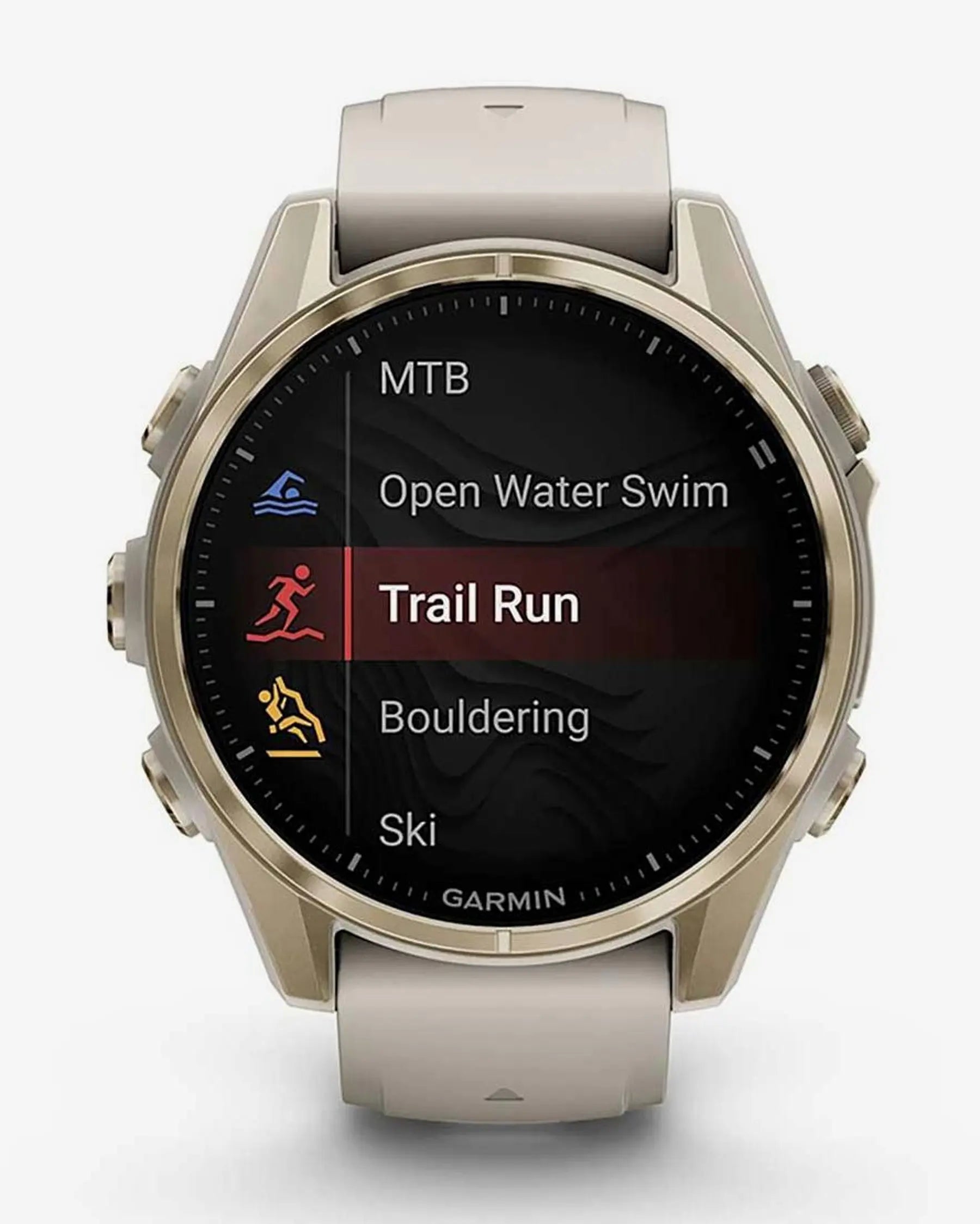 Garmin Fenix 8 AMOLED Zaffiro 43mm Oro con cinturino Beige