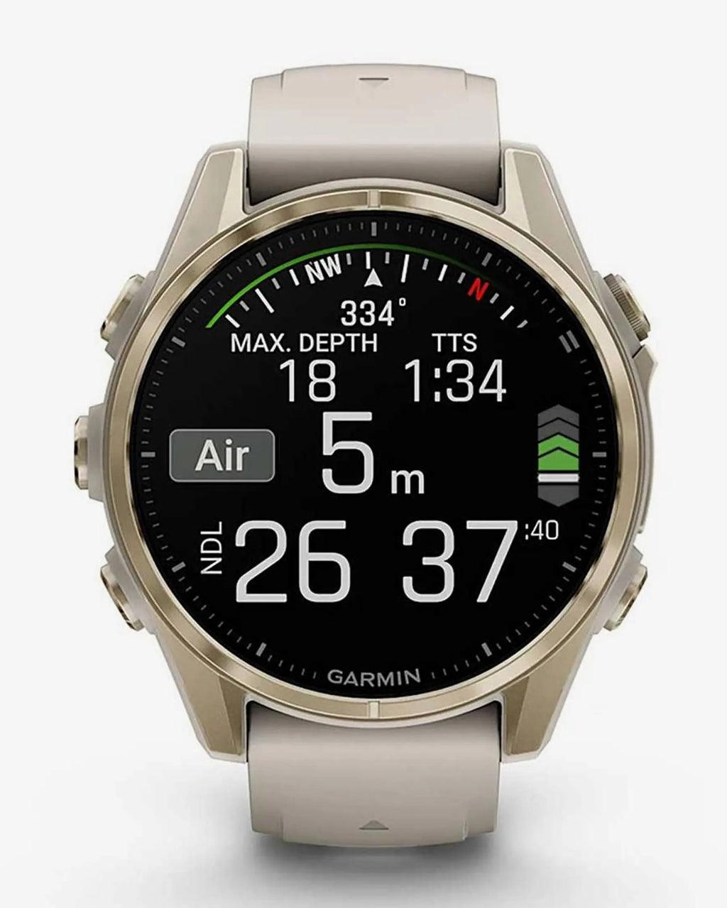 Garmin Fenix 8 AMOLED Zaffiro 43mm Oro con cinturino Beige