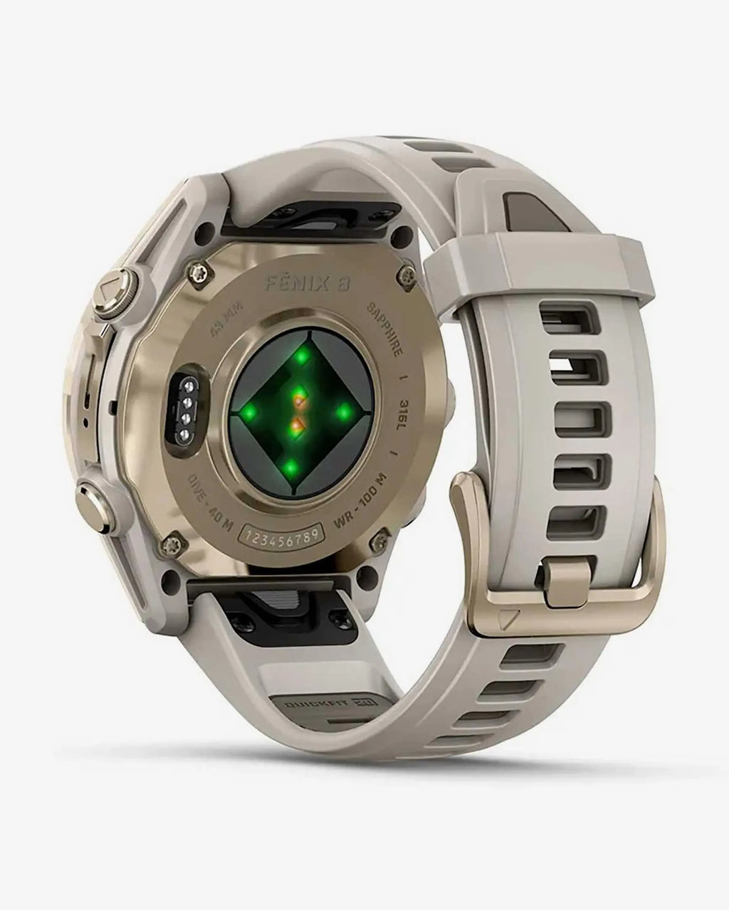 Garmin Fenix 8 AMOLED Zaffiro 43mm Oro con cinturino Beige