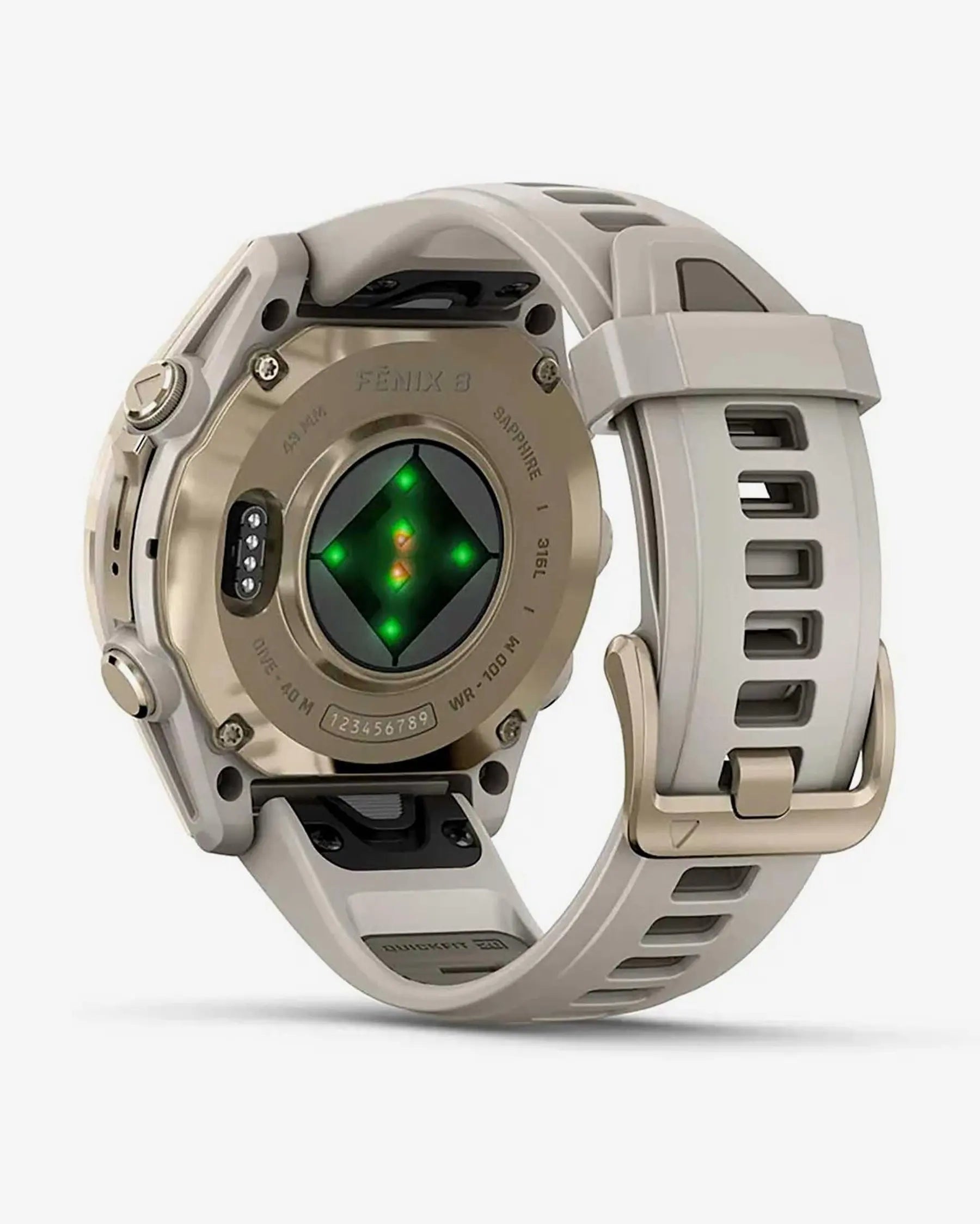 Garmin Fenix 8 AMOLED Zaffiro 43mm Oro con cinturino Beige
