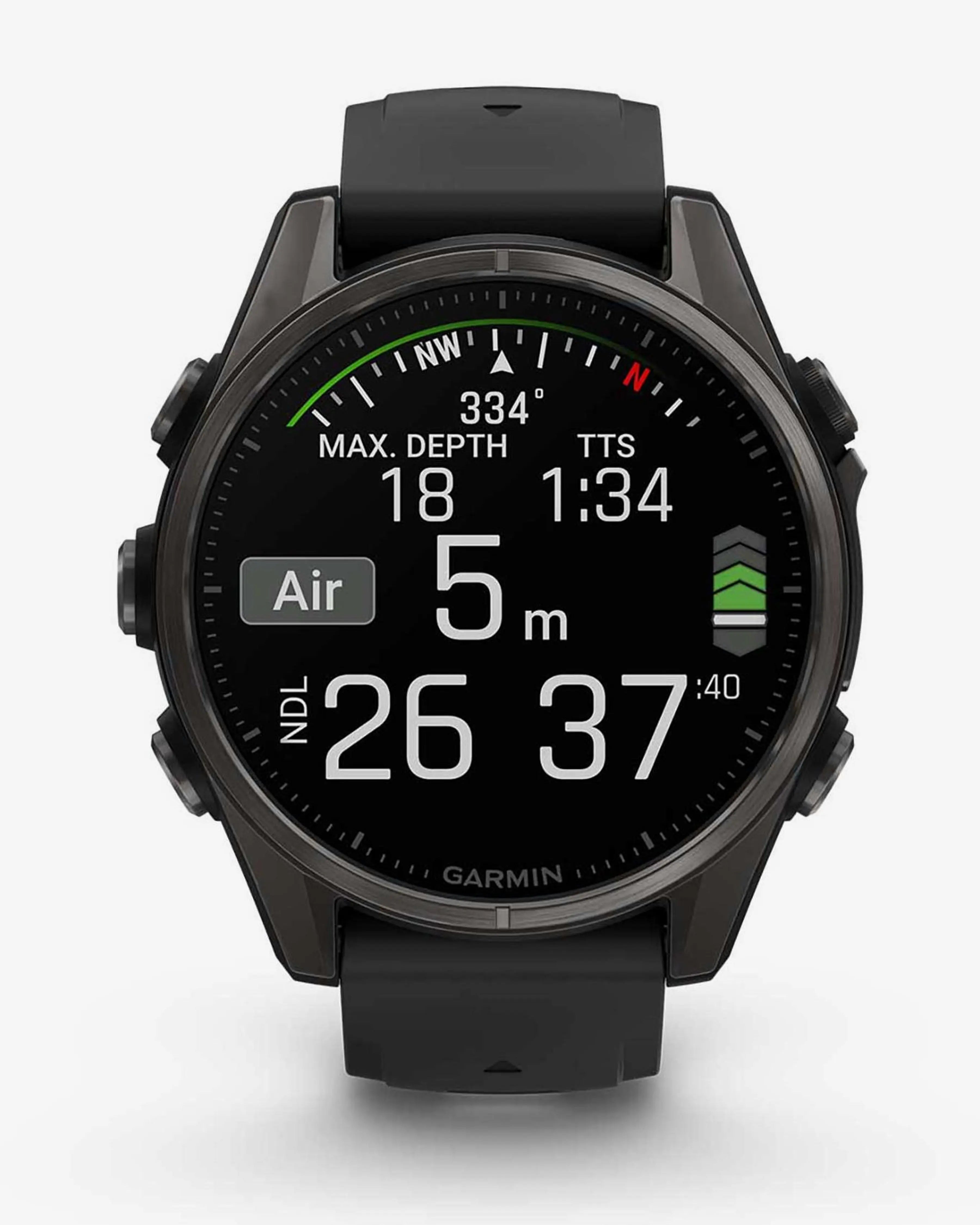 Garmin Fenix ​​​​8 AMOLED Sapphire 43mm Cinturino Nero Grigio Carbonio Titanio