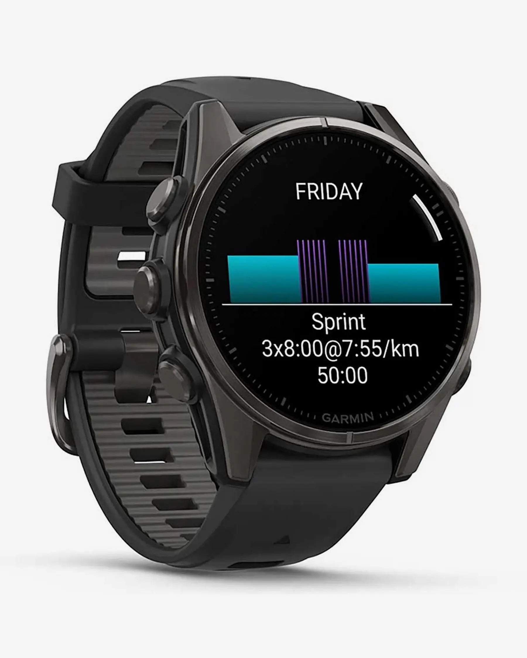 Garmin Fenix 8 AMOLED Sapphire 43mm Titanio Grigio Carbonio Cinturino Nero