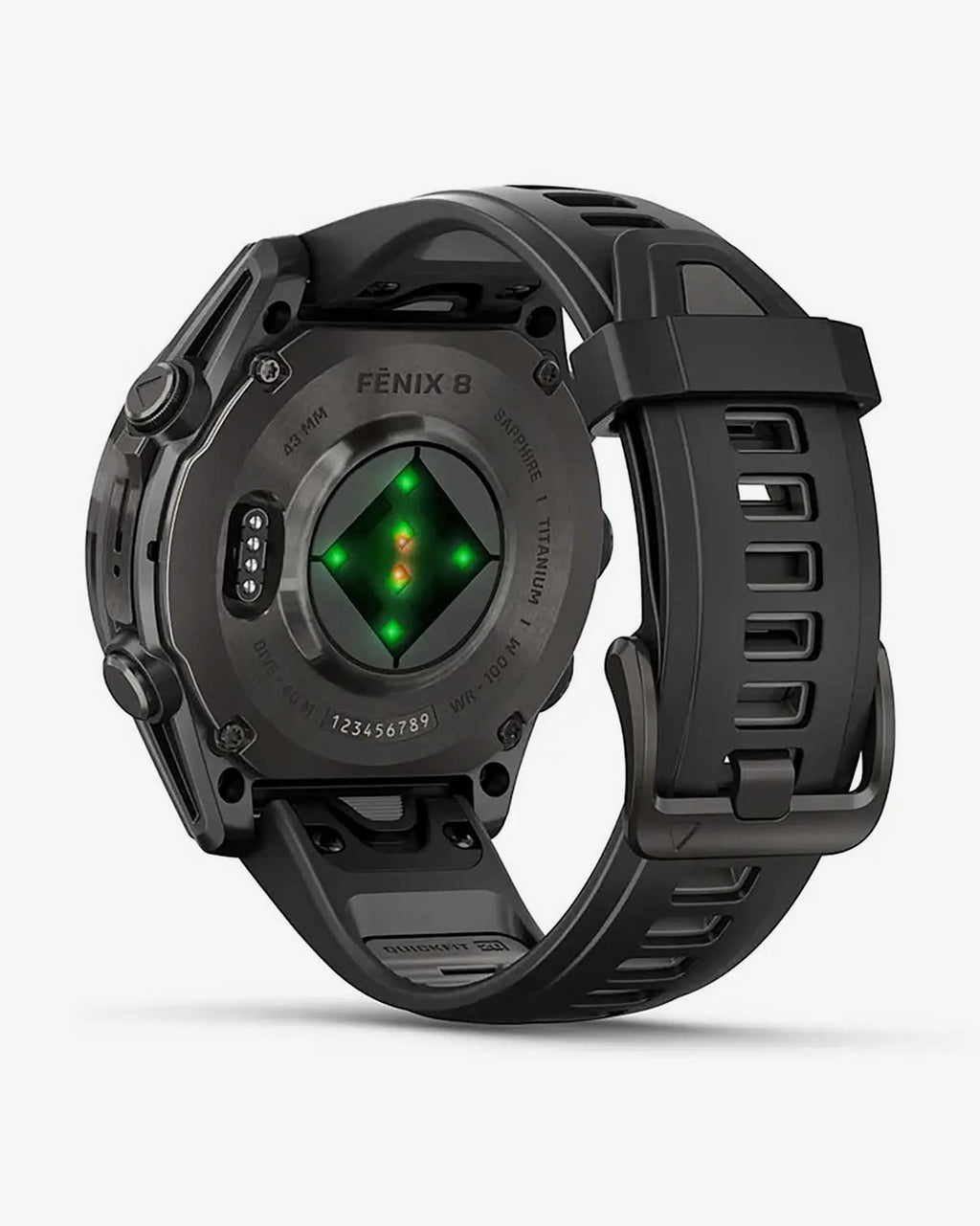 Garmin Fenix 8 AMOLED Sapphire 43mm Titanio Grigio Carbonio Cinturino Nero