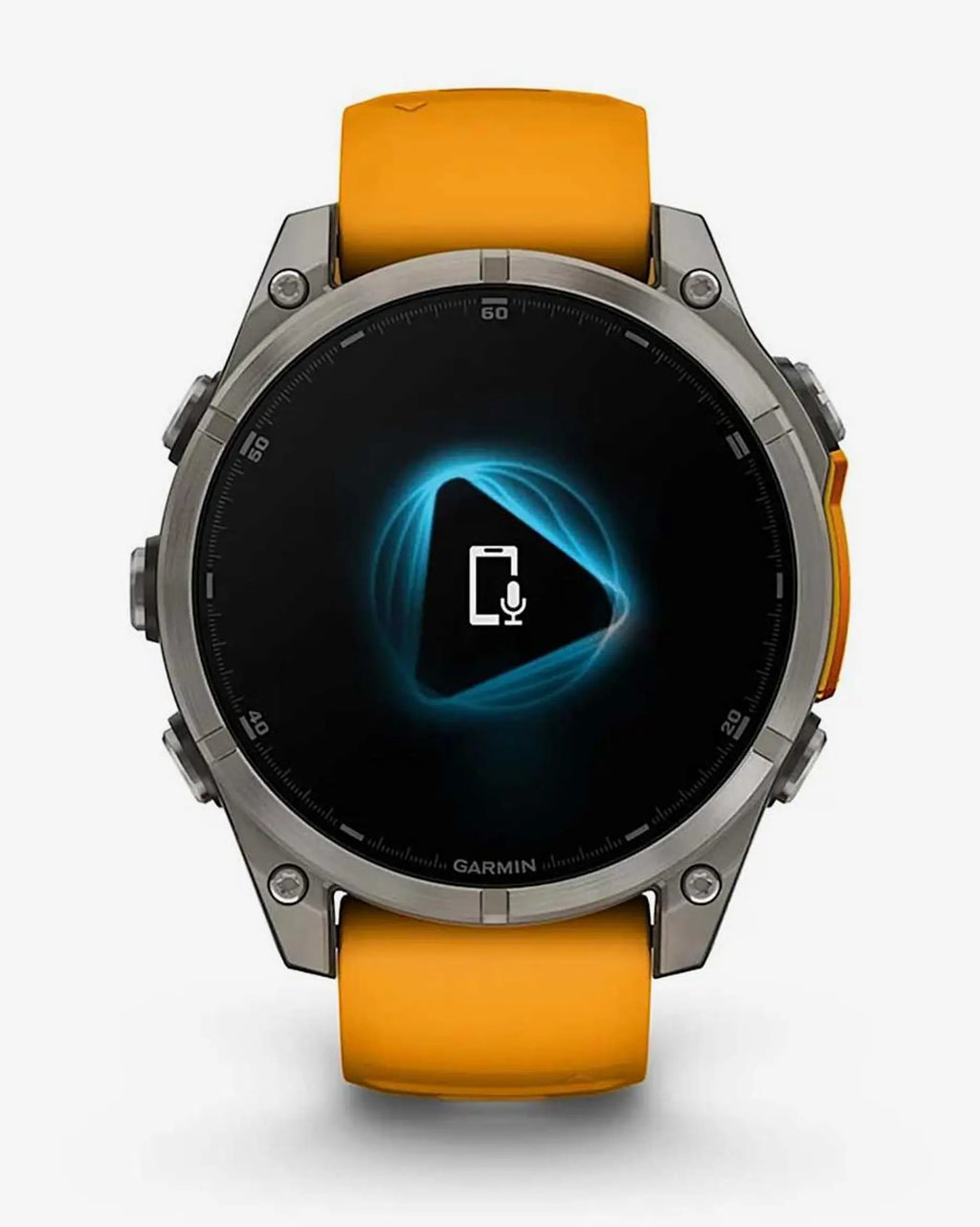 Garmin Fenix 8 AMOLED Sapphire 47mm Argento Titanio Cinturino Arancione