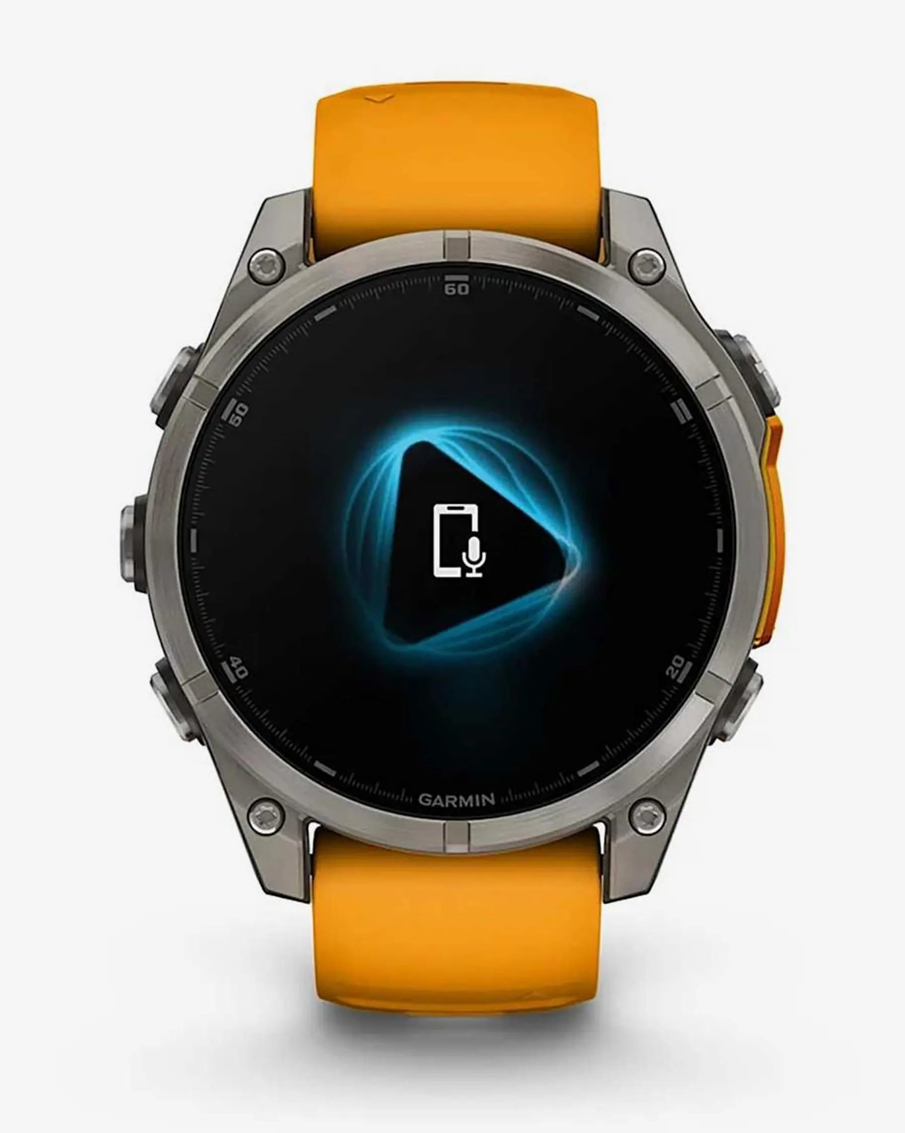 Garmin Fenix 8 AMOLED Sapphire 47mm Argento Titanio Cinturino Arancione