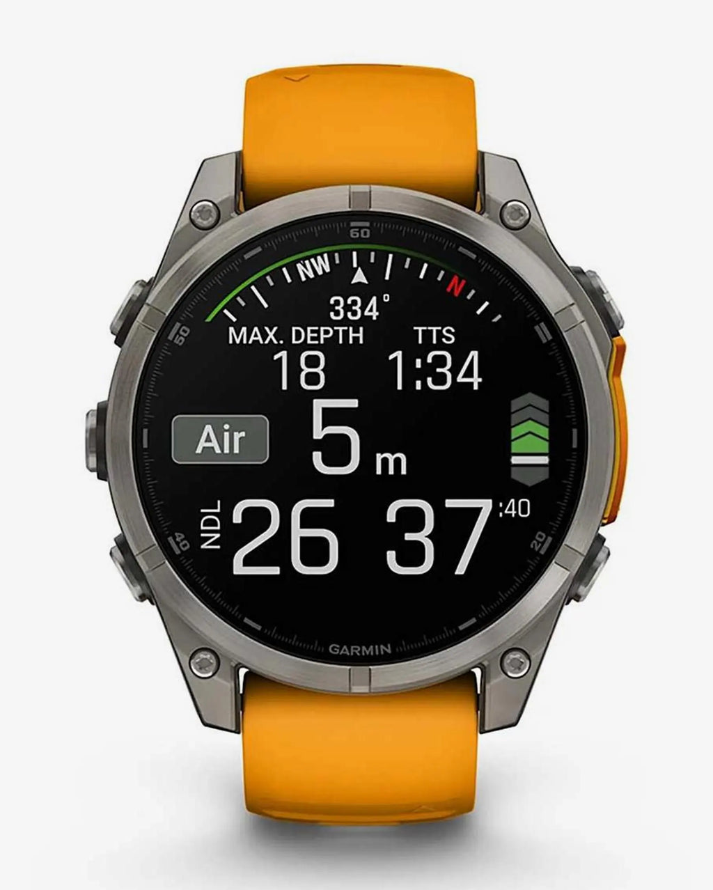 Garmin Fenix 8 AMOLED Sapphire 47mm Argento Titanio Cinturino Arancione
