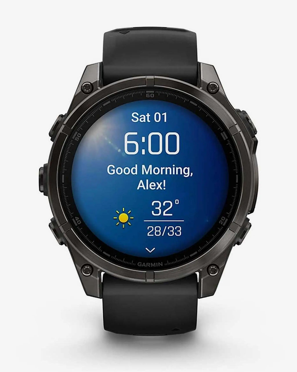 Garmin Fenix 8 AMOLED Zaffiro 47mm Titanio Carbonio Grigio Cinturino Nero