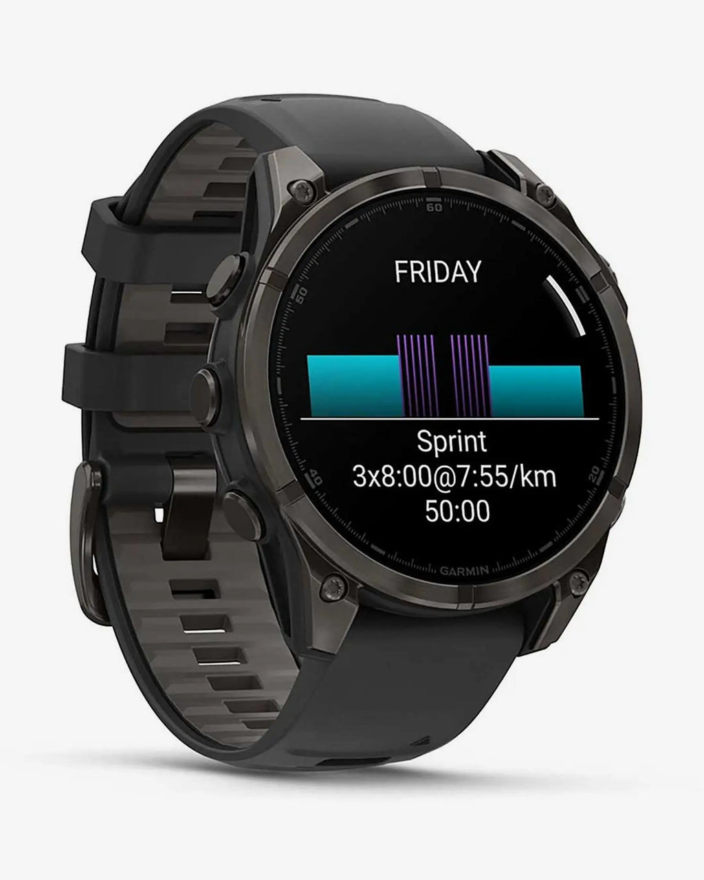 Garmin Fenix 8 AMOLED Zaffiro 47mm Titanio Carbonio Grigio Cinturino Nero