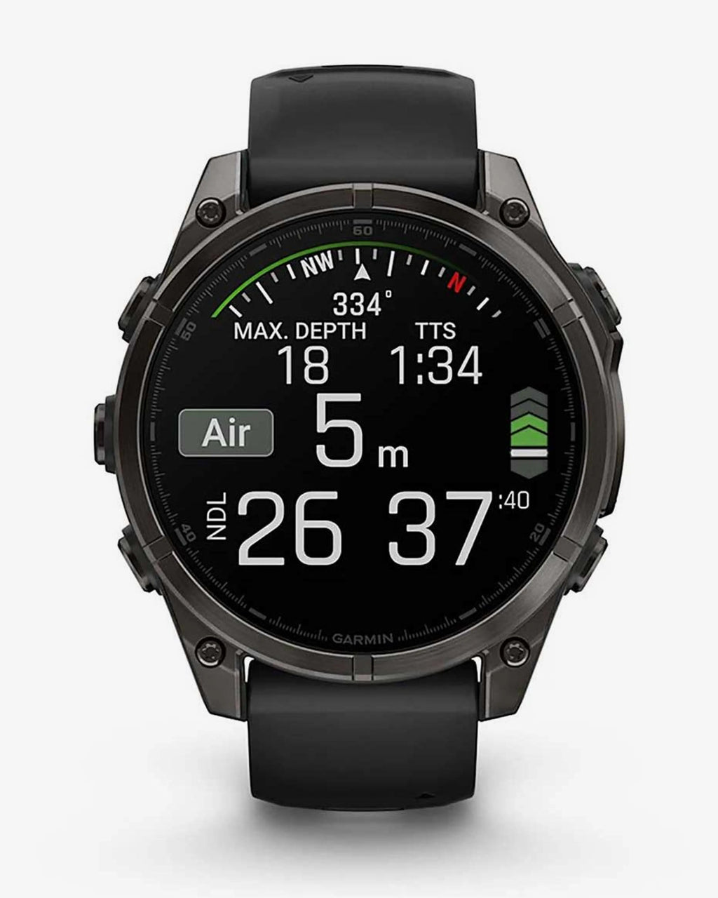 Garmin Fenix 8 AMOLED Saphir 47 mm Titane gris charbon bracelet noir