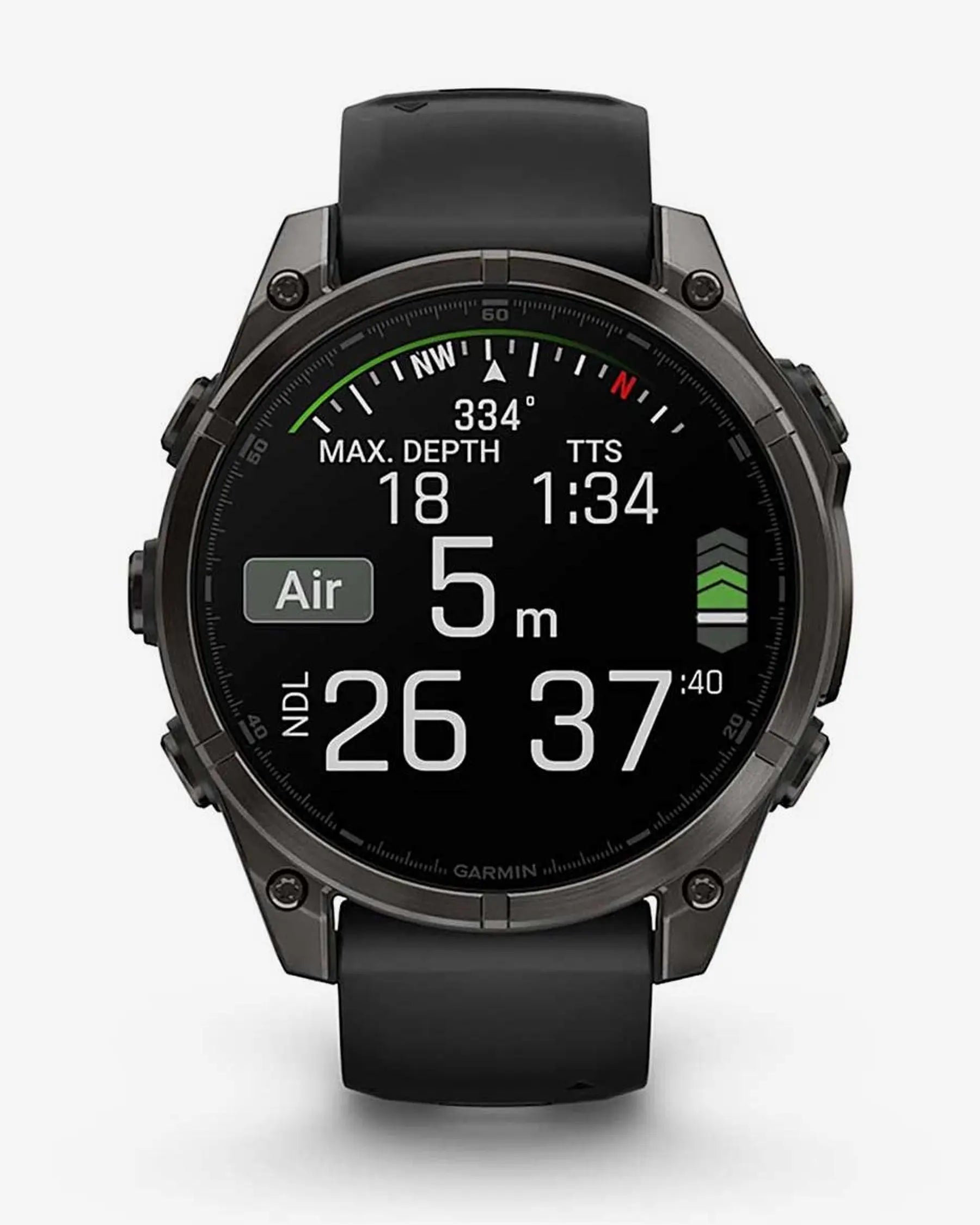 Garmin Fenix 8 AMOLED Zaffiro 47mm Titanio Carbonio Grigio Cinturino Nero
