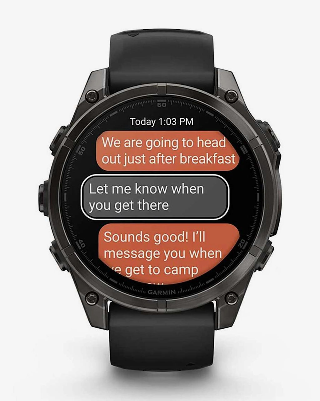 Garmin Fenix 8 AMOLED Saphir 47 mm Titane gris charbon bracelet noir