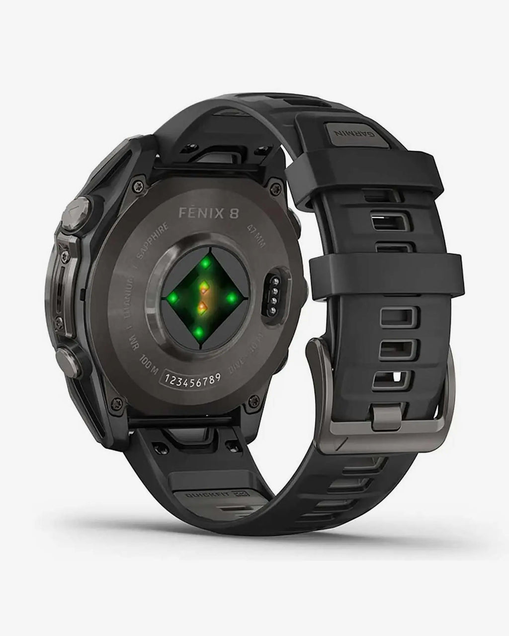 Garmin Fenix 8 AMOLED Zaffiro 47mm Titanio Carbonio Grigio Cinturino Nero