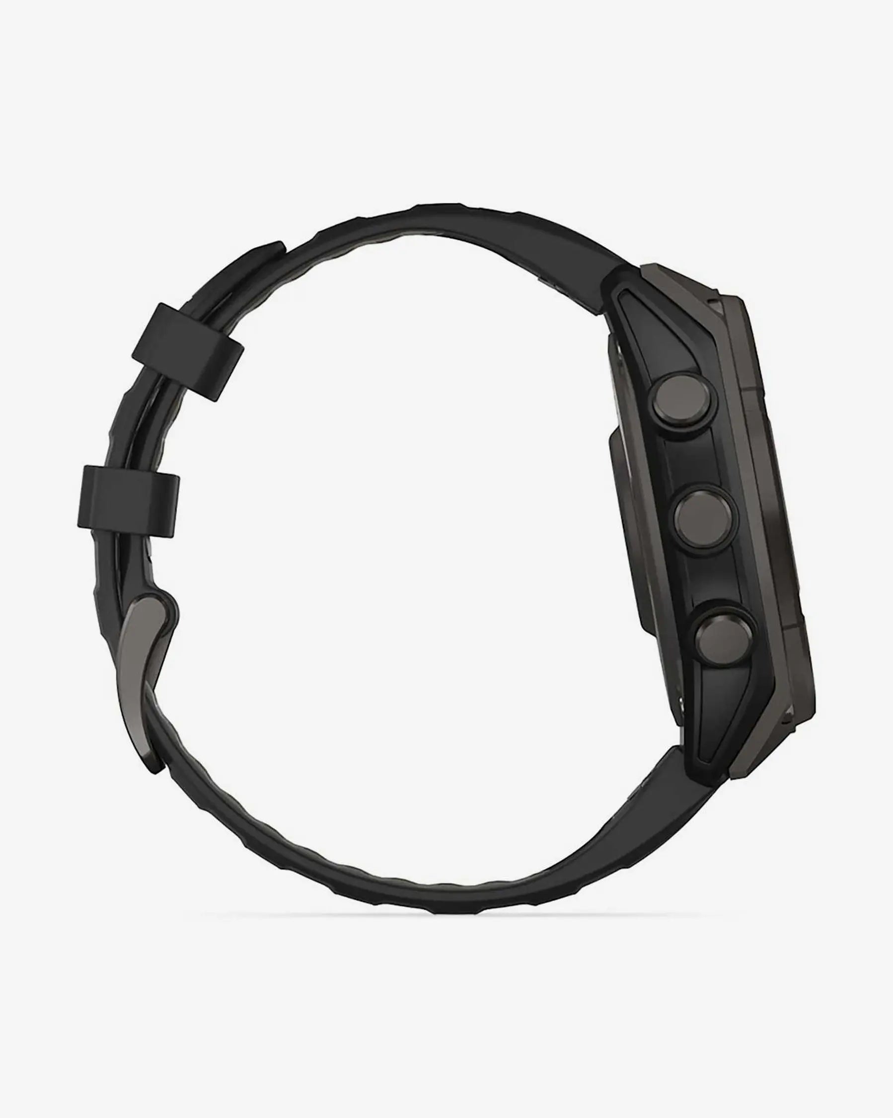 Garmin Fenix 8 Sapphire Solar 47mm in titanio, grigio carbonio e cinturino nero