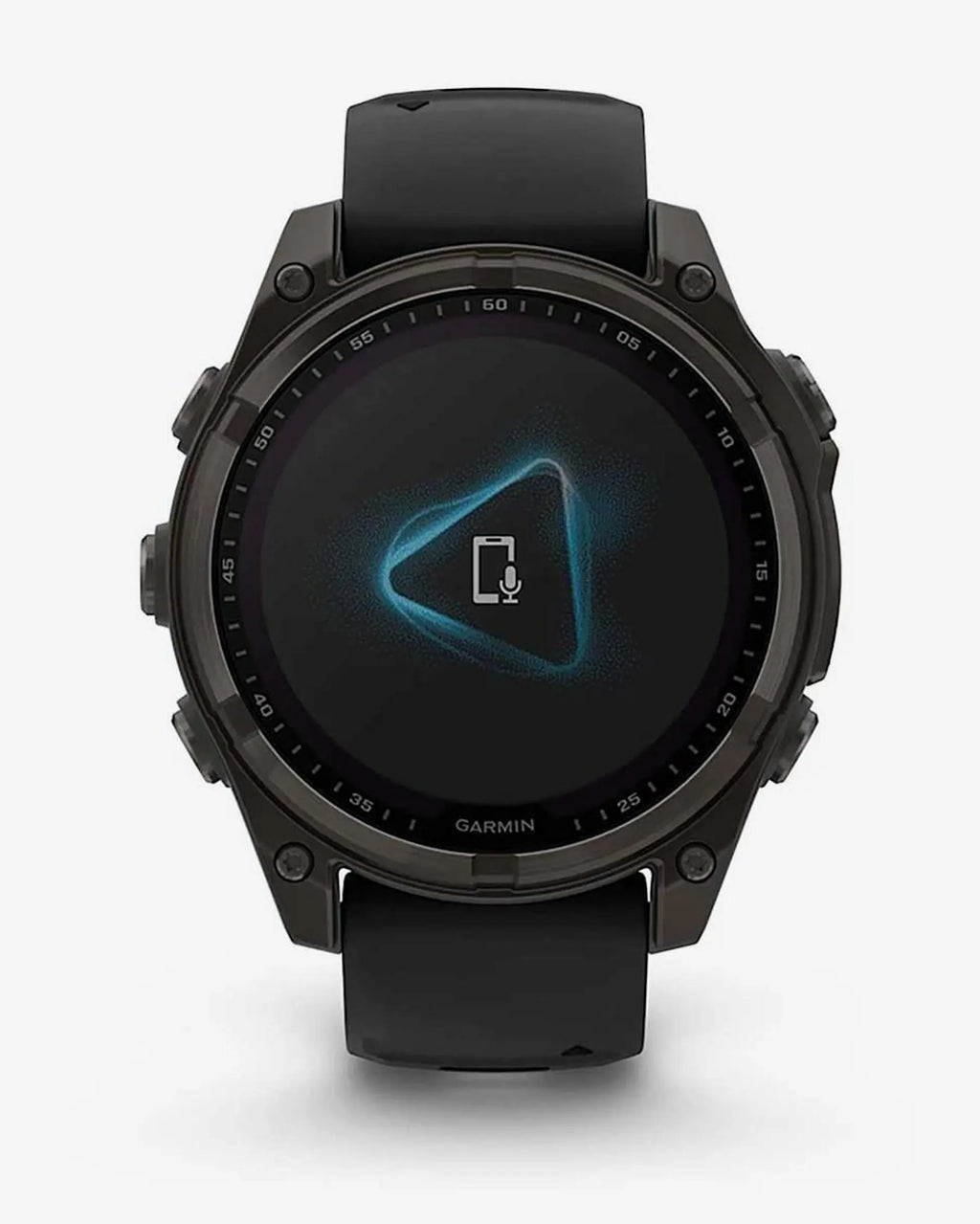 Garmin Fenix 8 Sapphire Solar 47mm in titanio, grigio carbonio e cinturino nero