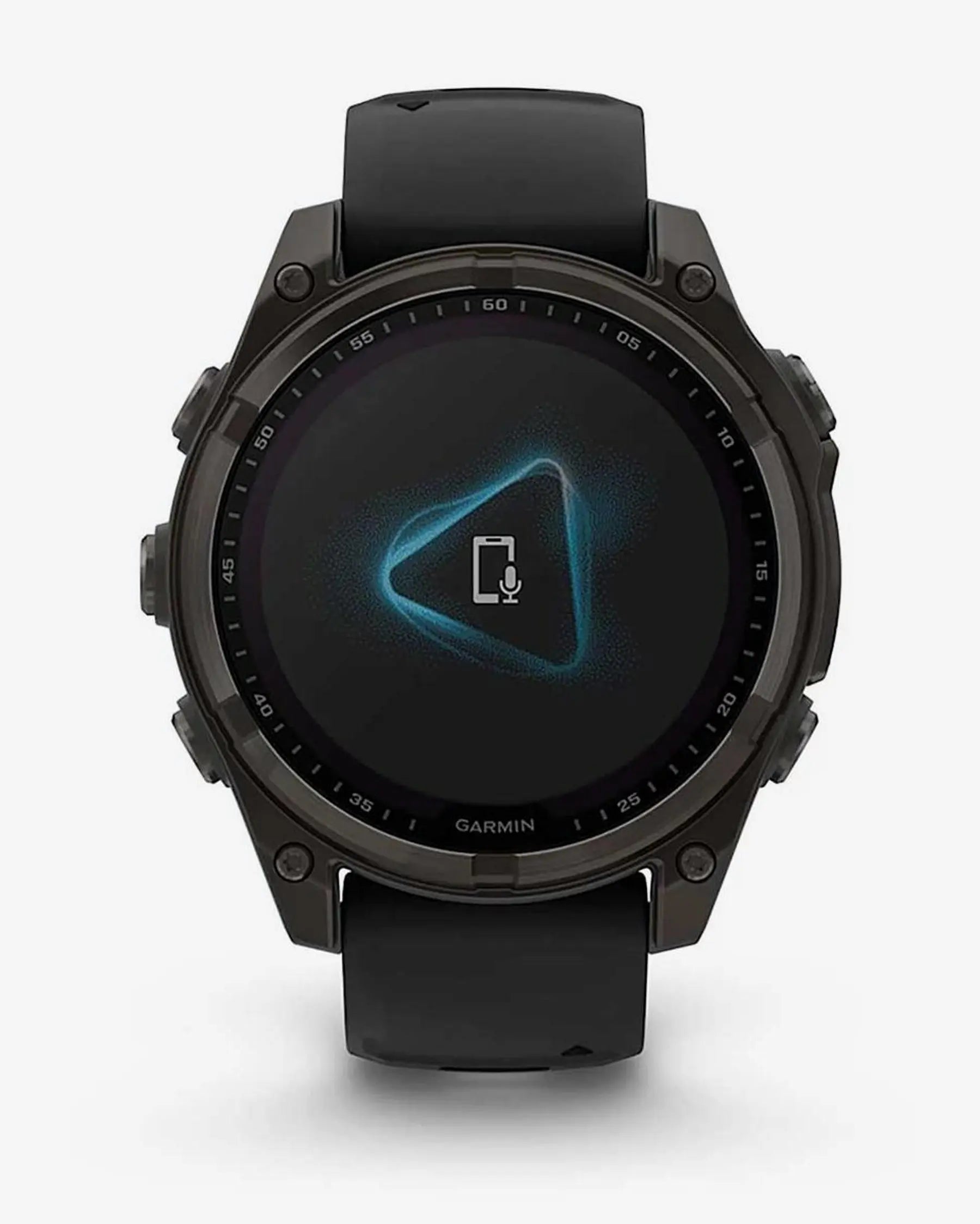 Garmin Fenix 8 Sapphire Solar 47mm in titanio, grigio carbonio e cinturino nero
