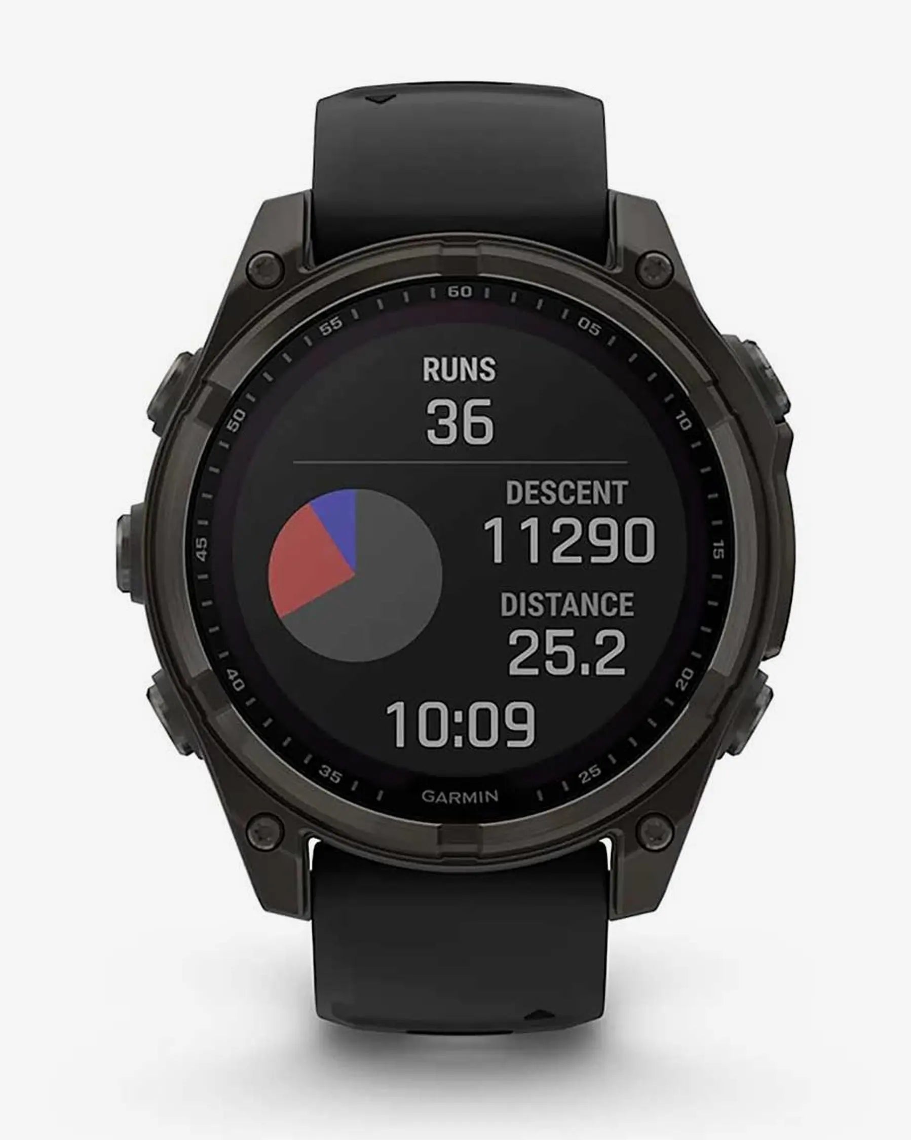 Garmin Fenix 8 Sapphire Solar 47mm in titanio, grigio carbonio e cinturino nero
