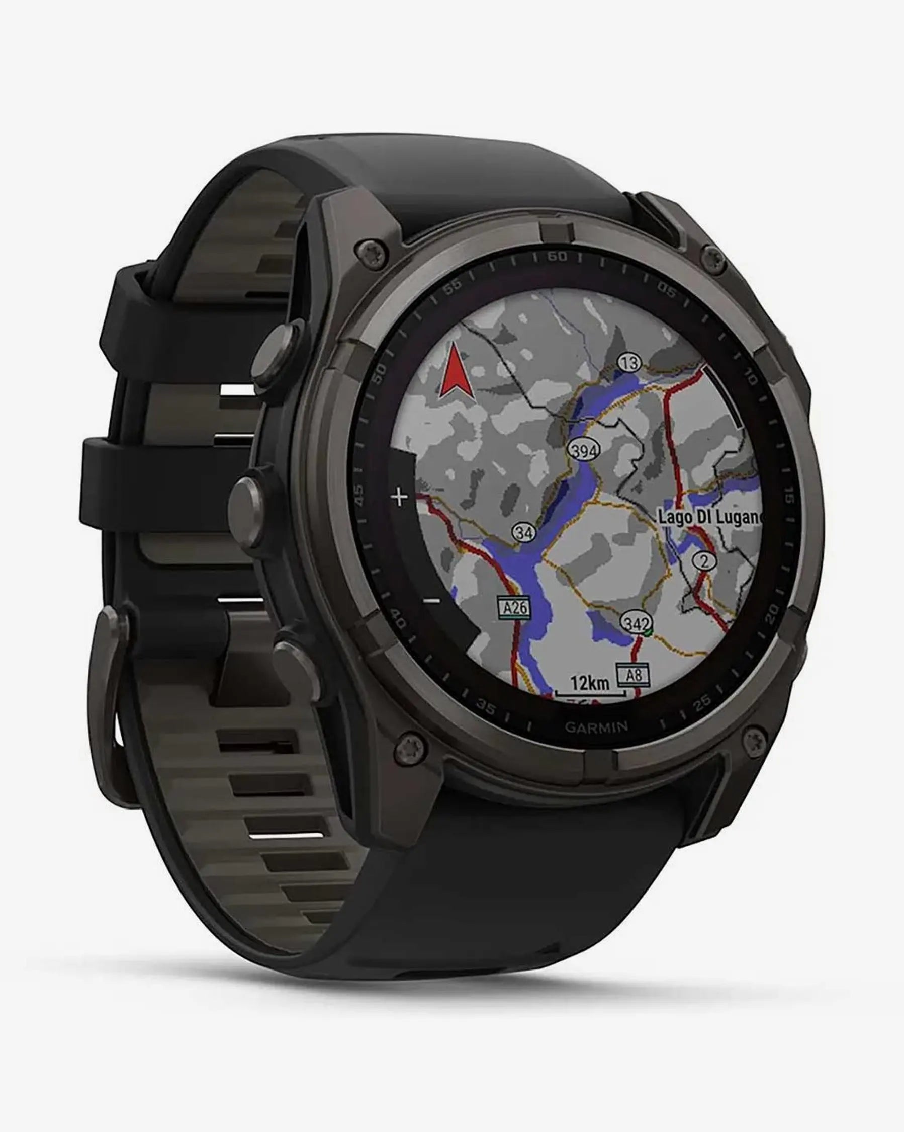 Garmin Fenix 8 Sapphire Solar 51mm Titanio Carbon Gray Cinturino Nero