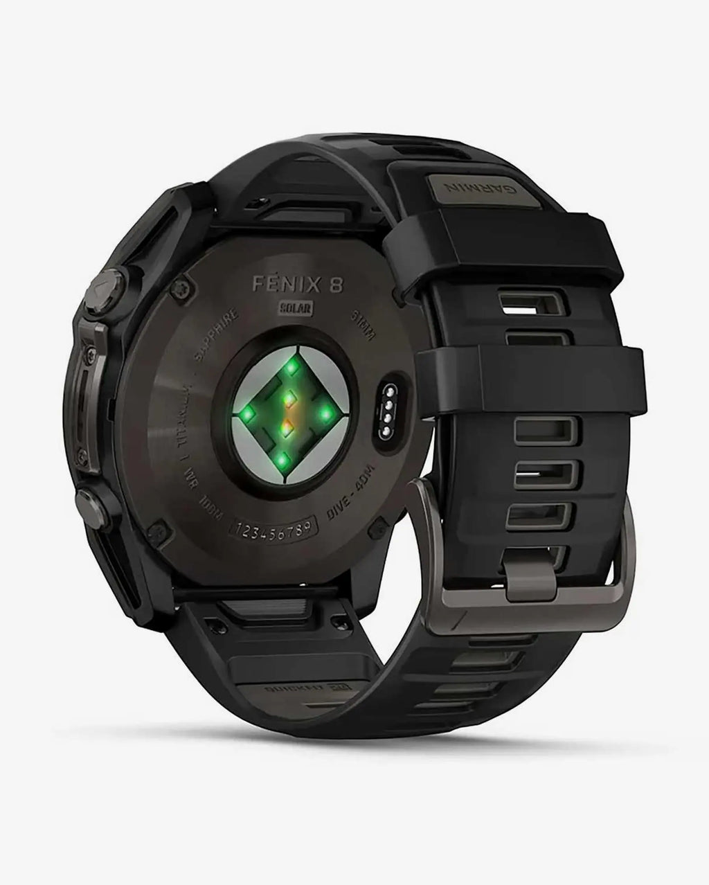 Garmin Fenix 8 Sapphire Solar 51mm Titanio Carbon Gray Cinturino Nero