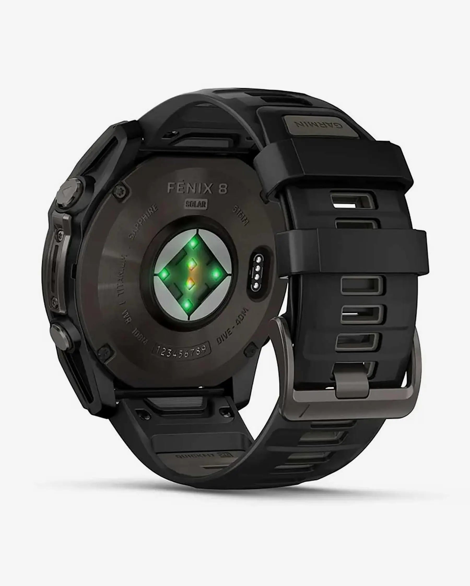 Garmin Fenix 8 Sapphire Solar 51mm Titanio Carbon Gray Cinturino Nero