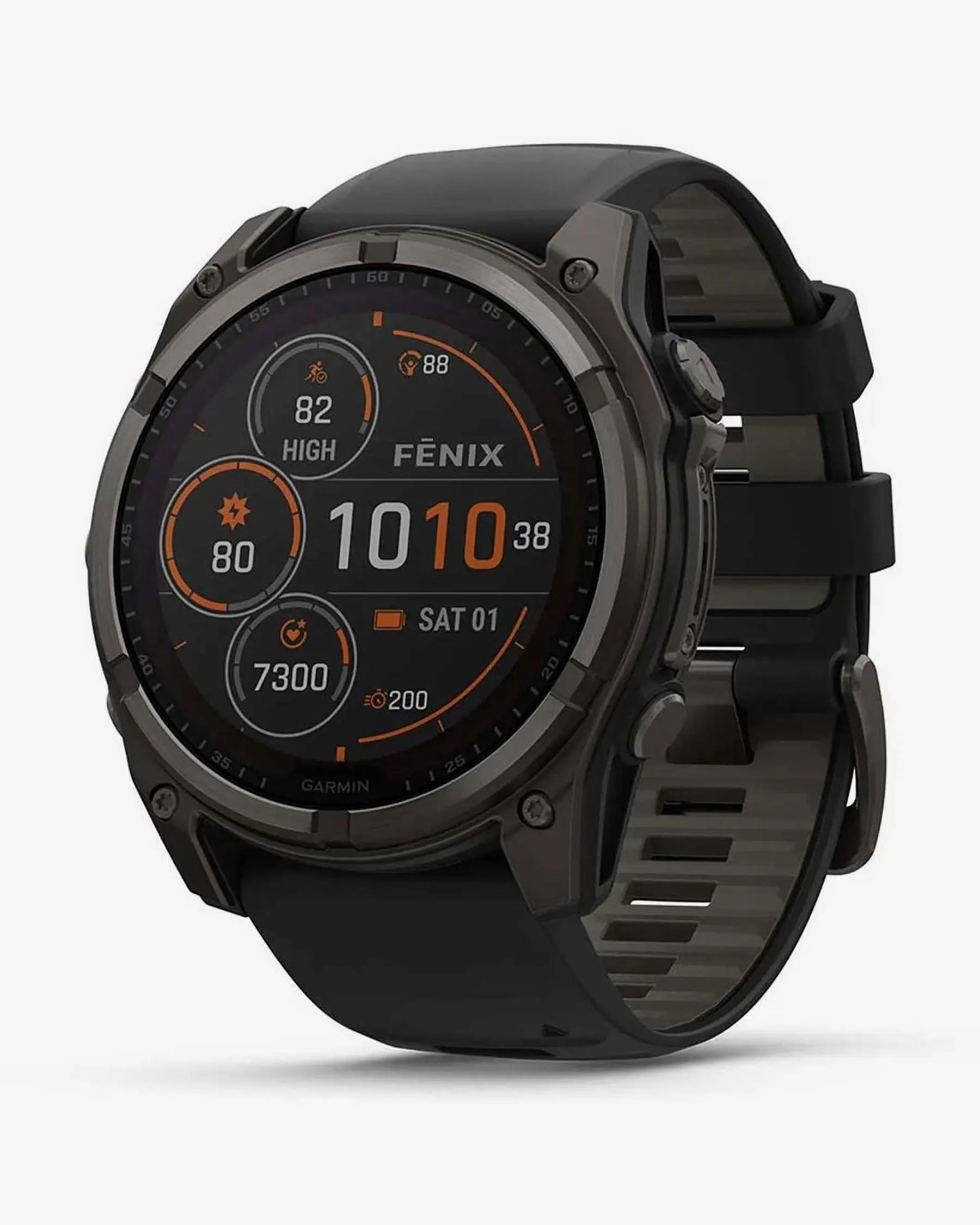 Garmin Fenix 8 Sapphire Solar 51mm Titanio Carbon Gray Cinturino Nero