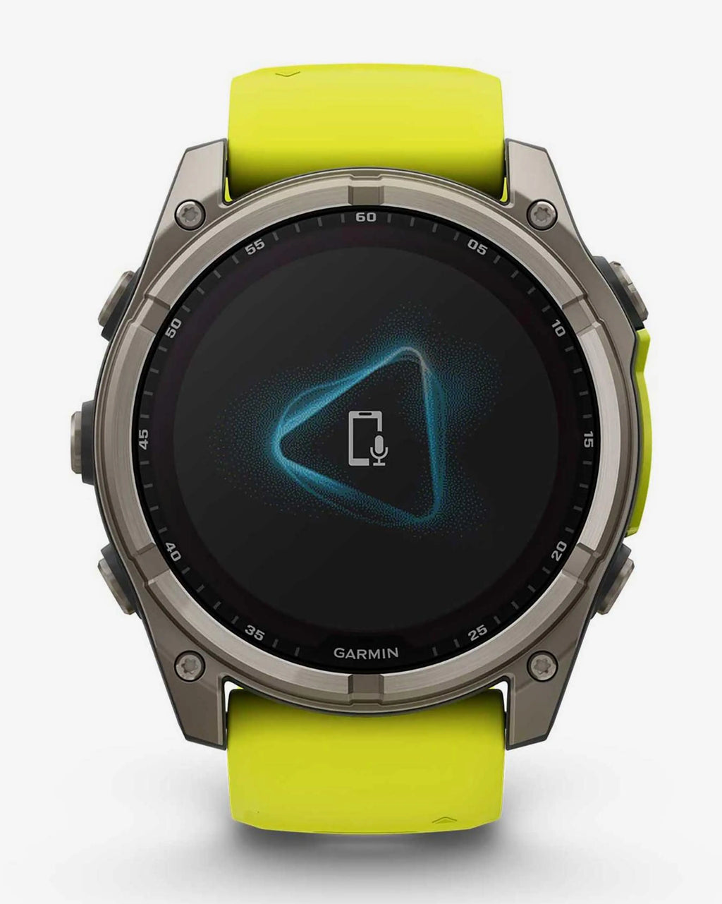 Garmin Fenix 8 Saphir Solaire 51 mm Titane gris bracelet jaune