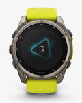 Garmin Fenix 8 Saphir Solaire 51 mm Titane gris bracelet jaune